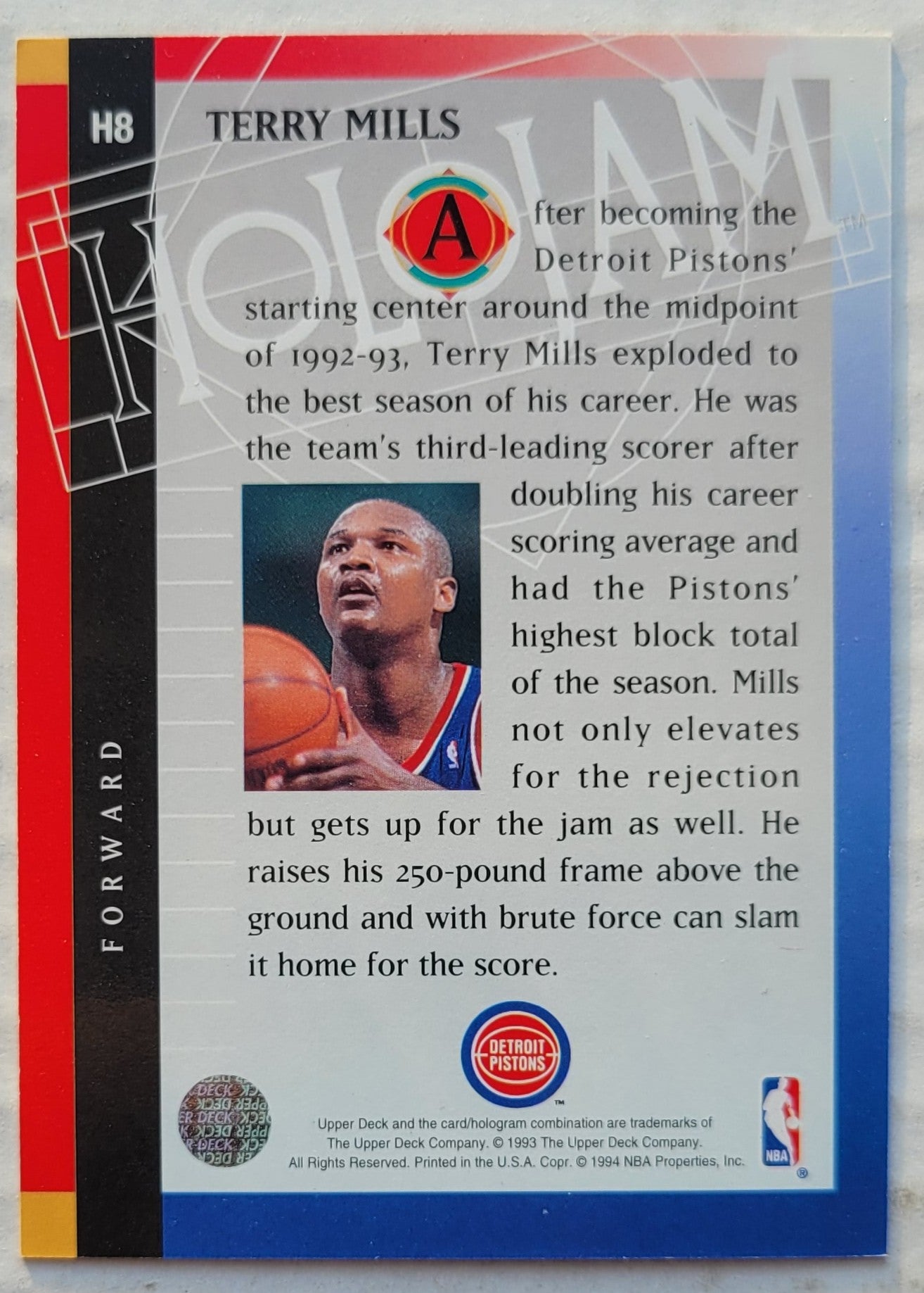 Terry Mills - 1993-94 Upper Deck Holojams #H8