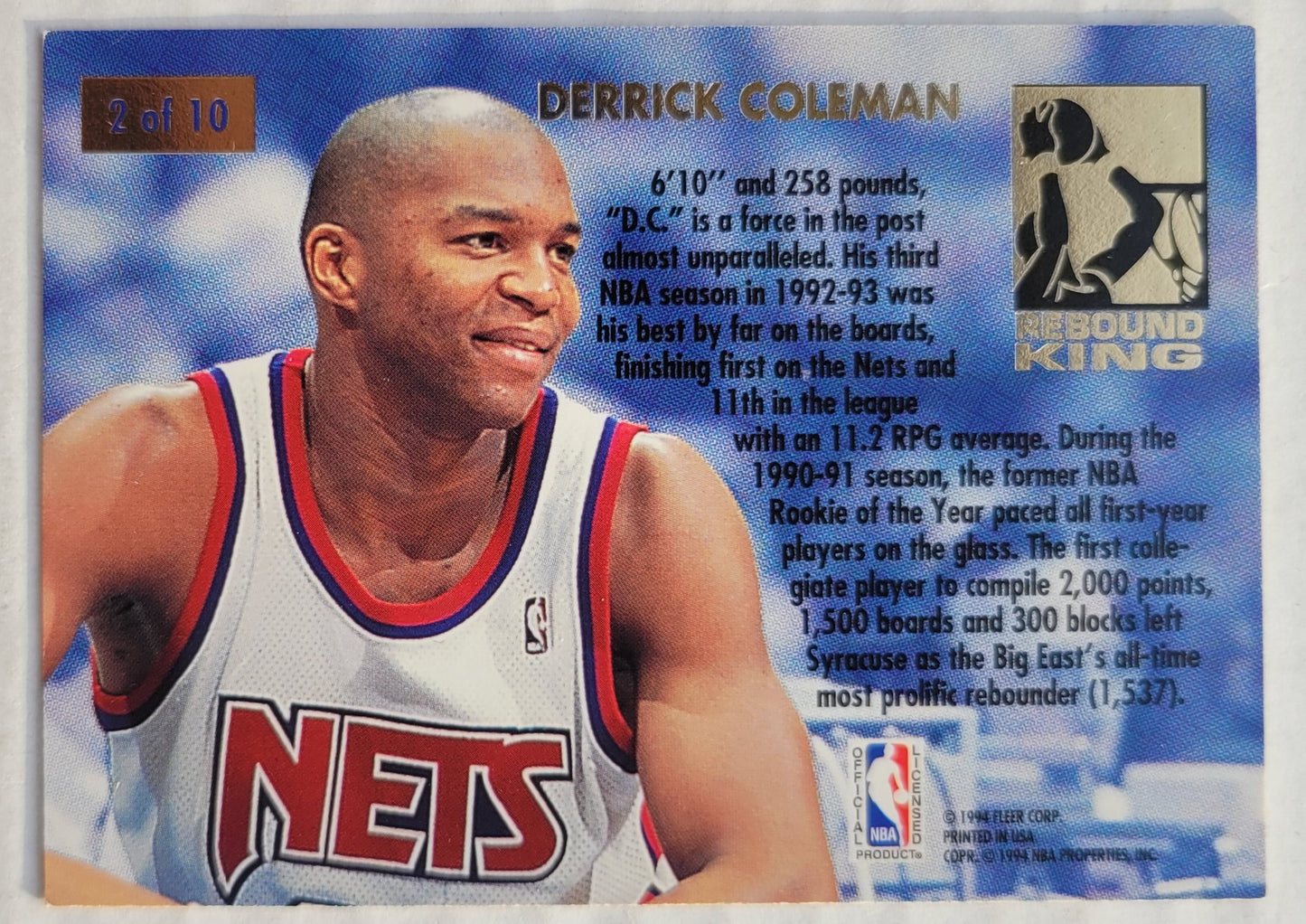 Derrick Coleman - 1993-94 Ultra Rebound Kings #2
