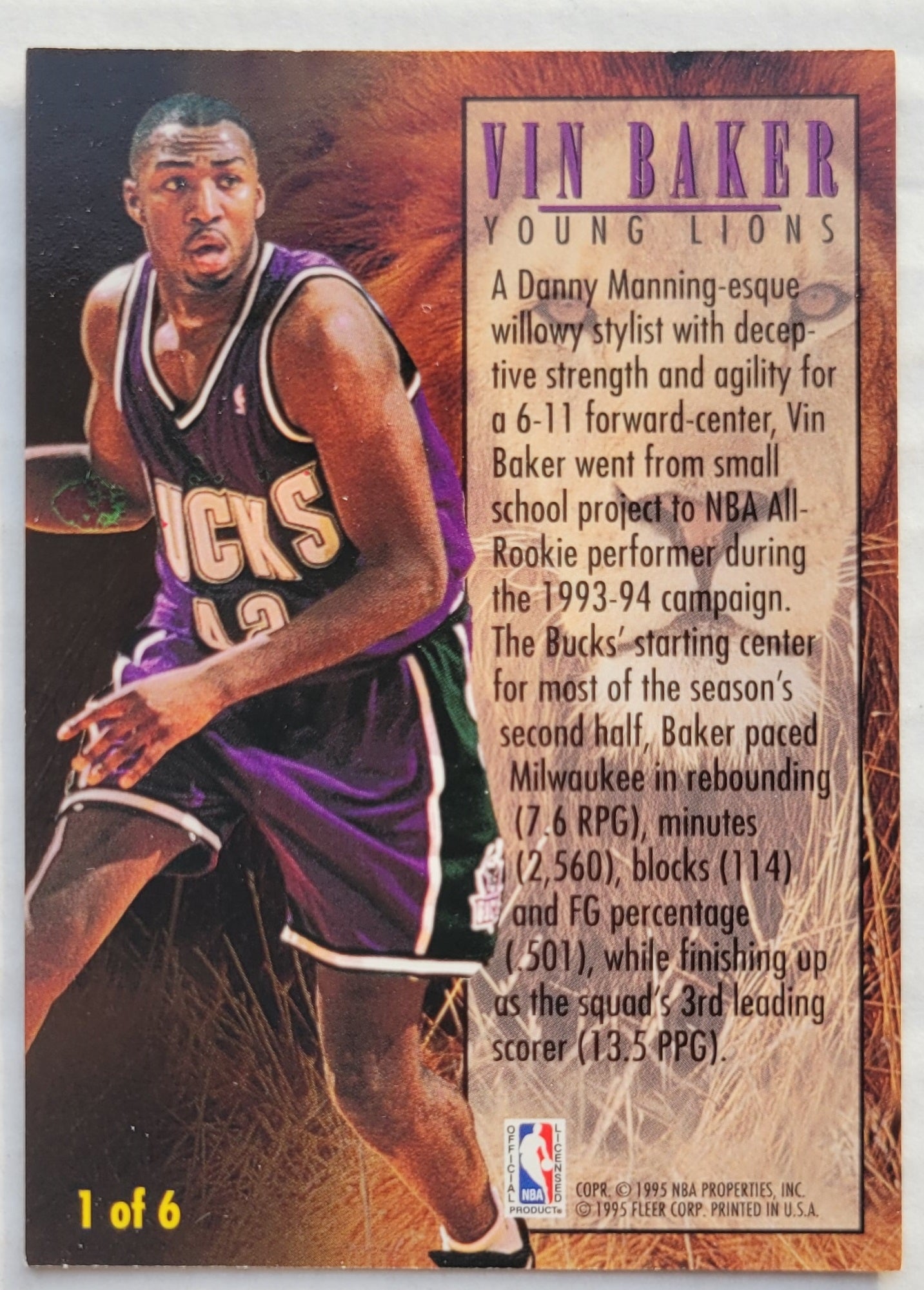 Vin Baker - 1994-95 Fleer Young Lions #1