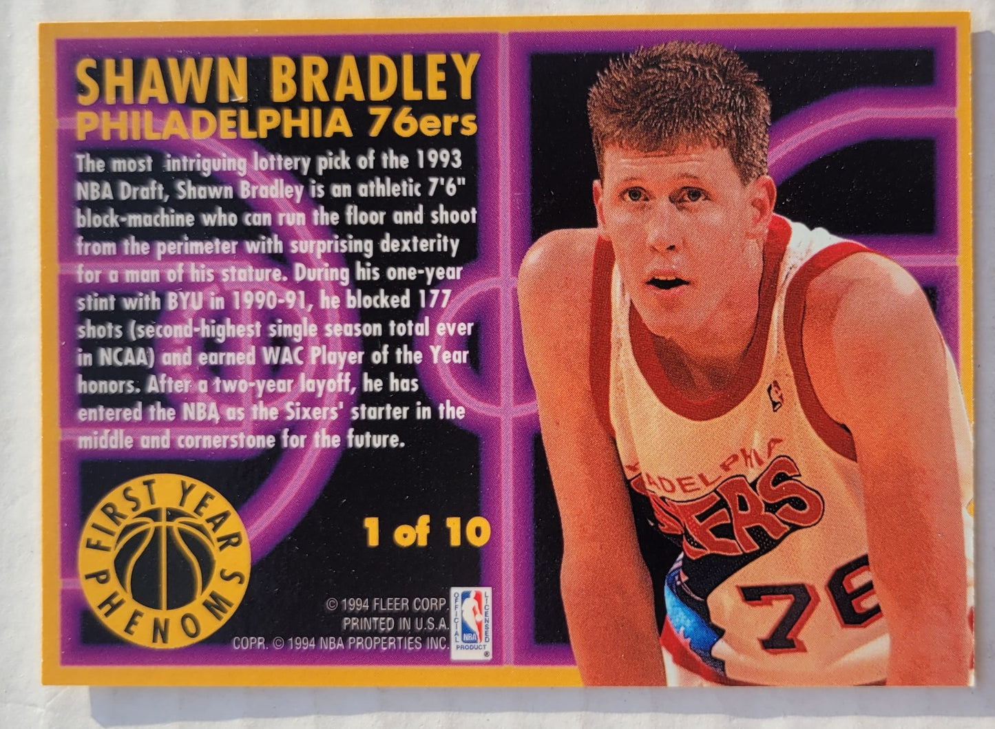 Shawn Bradley - 1993-94 Fleer First Year Phenoms #1
