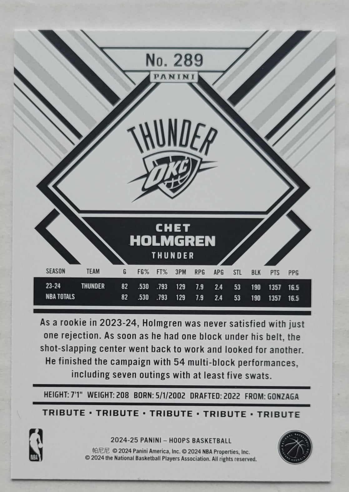 Chet Holmgren - 2024-25 Hoops #289