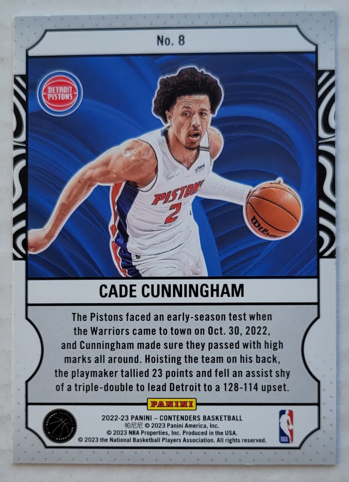 Cade Cunningham - 2022-23 Panini Contenders Game Night Ticket #8