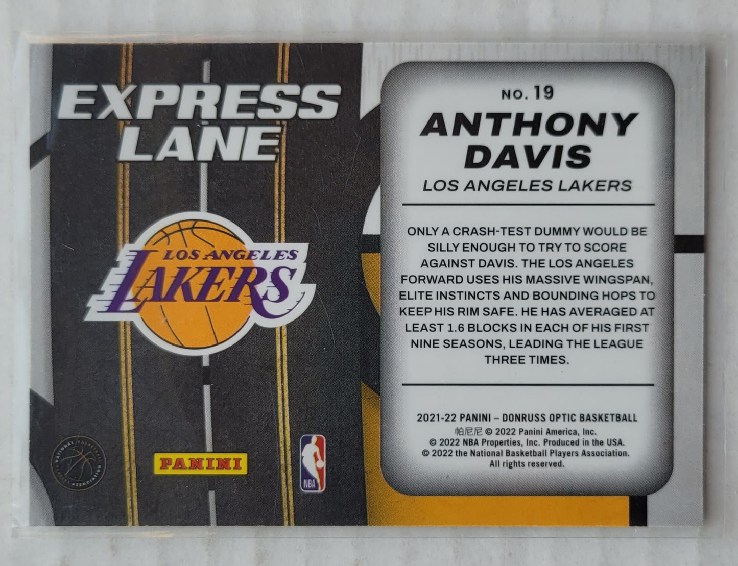 Anthony Davis - 2021-22 Donruss Optic Express Lane #19
