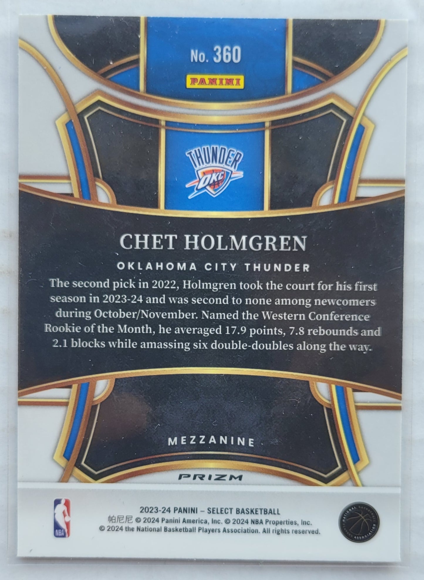 Chet Holmgren - 2023-24 Select Prizms Blue #360