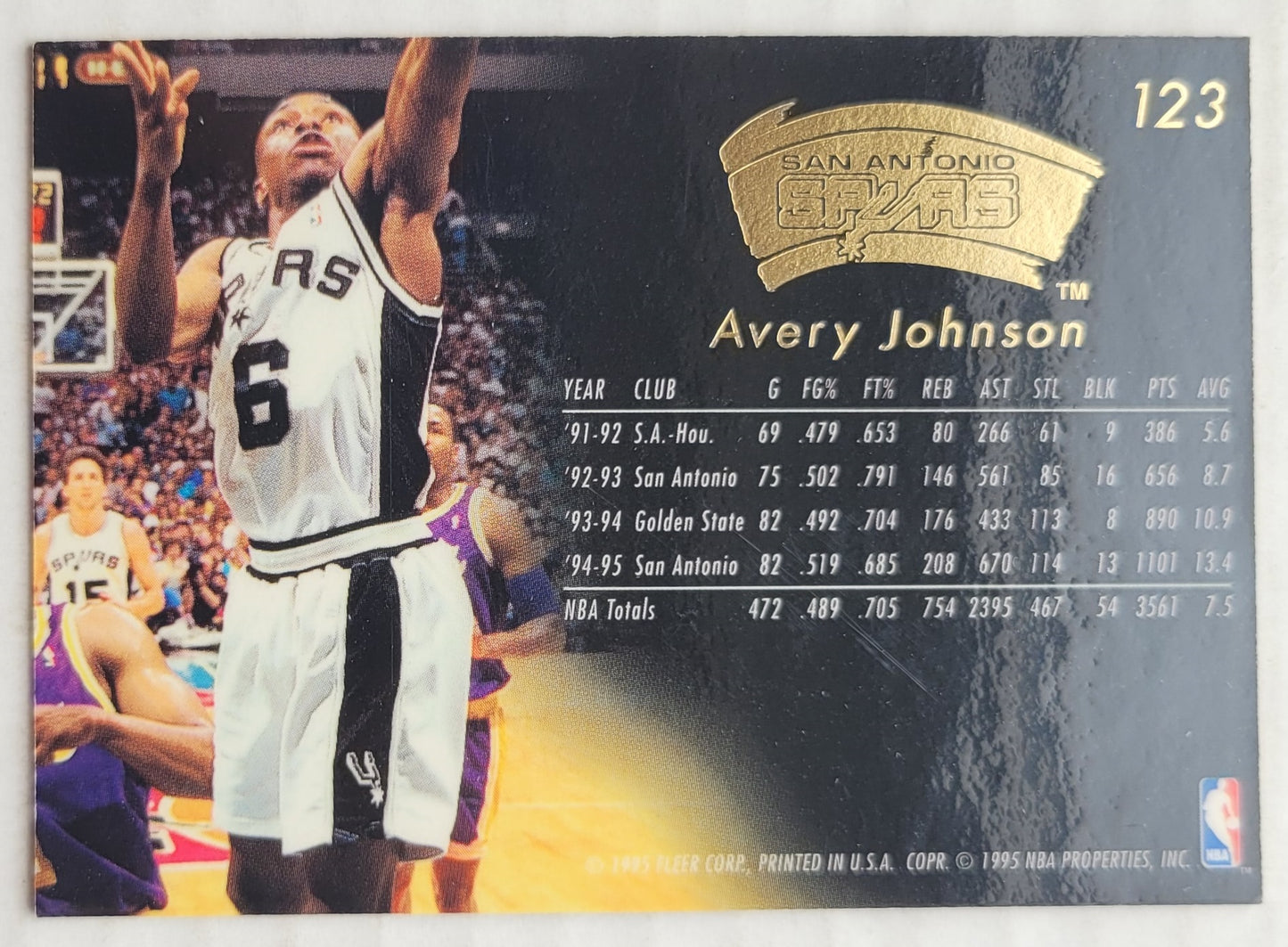 Avery Johnson - 1995-96 Flair #123