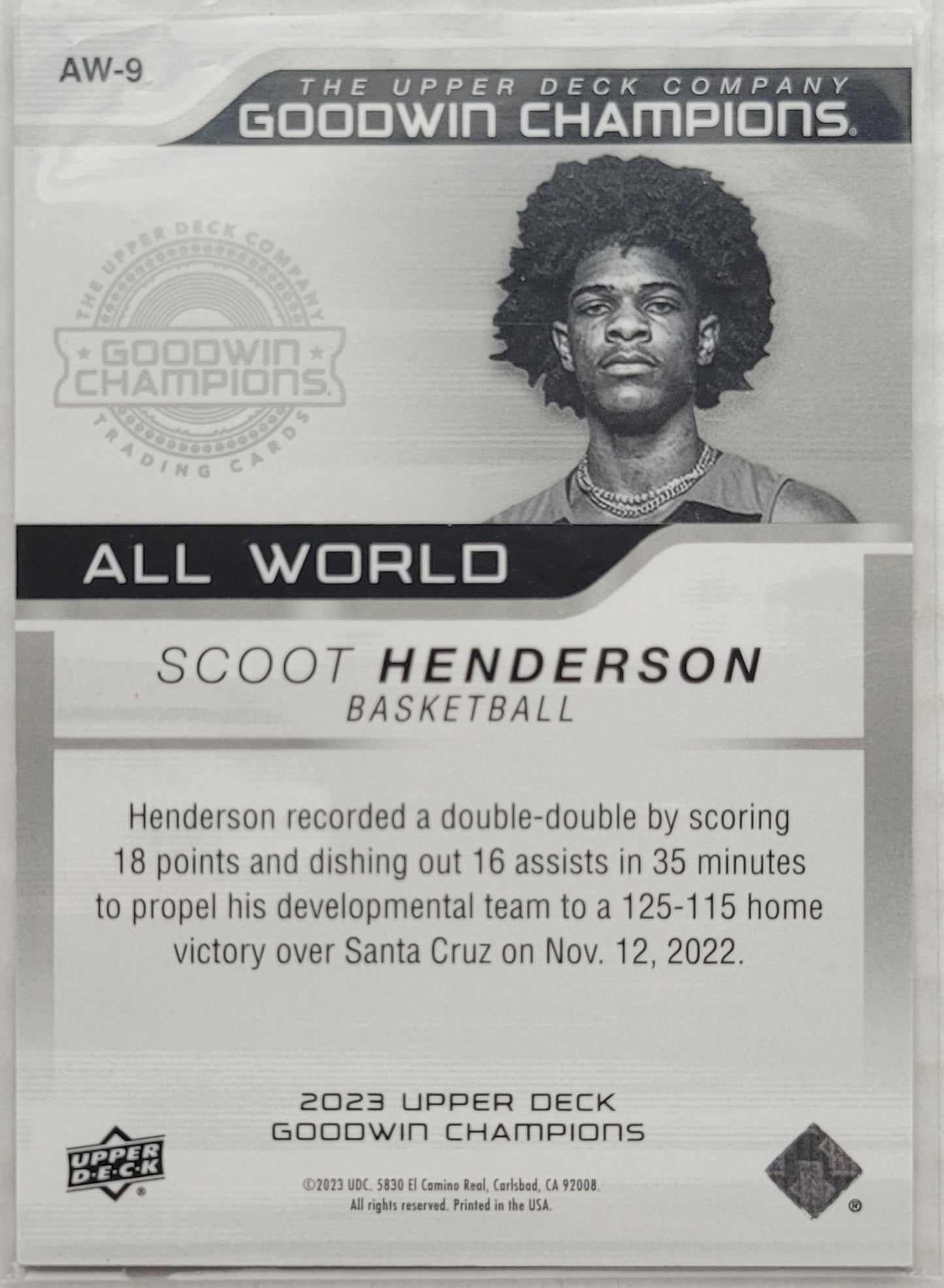 Scoot Henderson - 2023 Upper Deck Goodwin Champions All-World Aqua #AW9