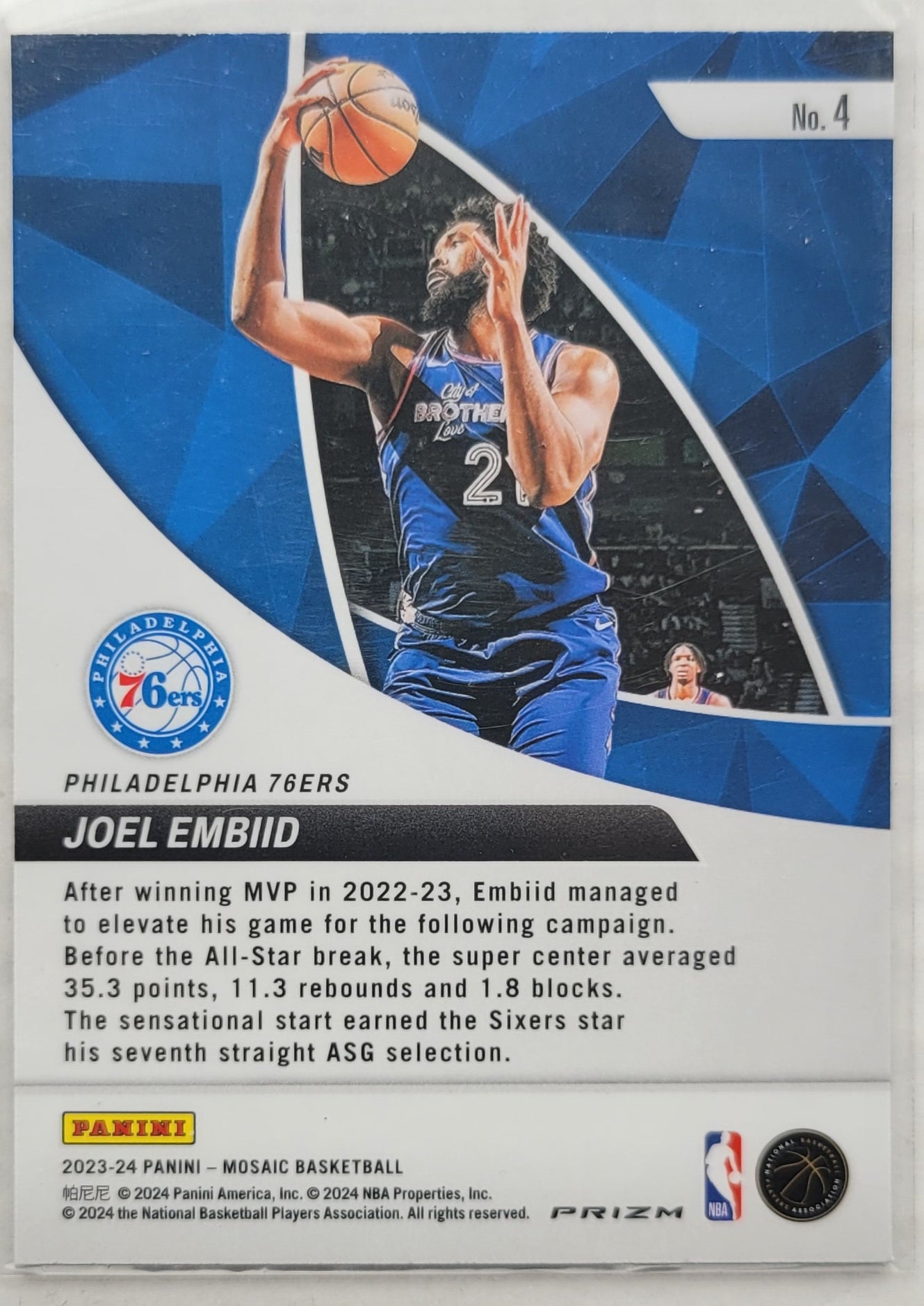 Joel Embiid - 2023-24 Panini Mosaic Elevate Mosaic Green #4