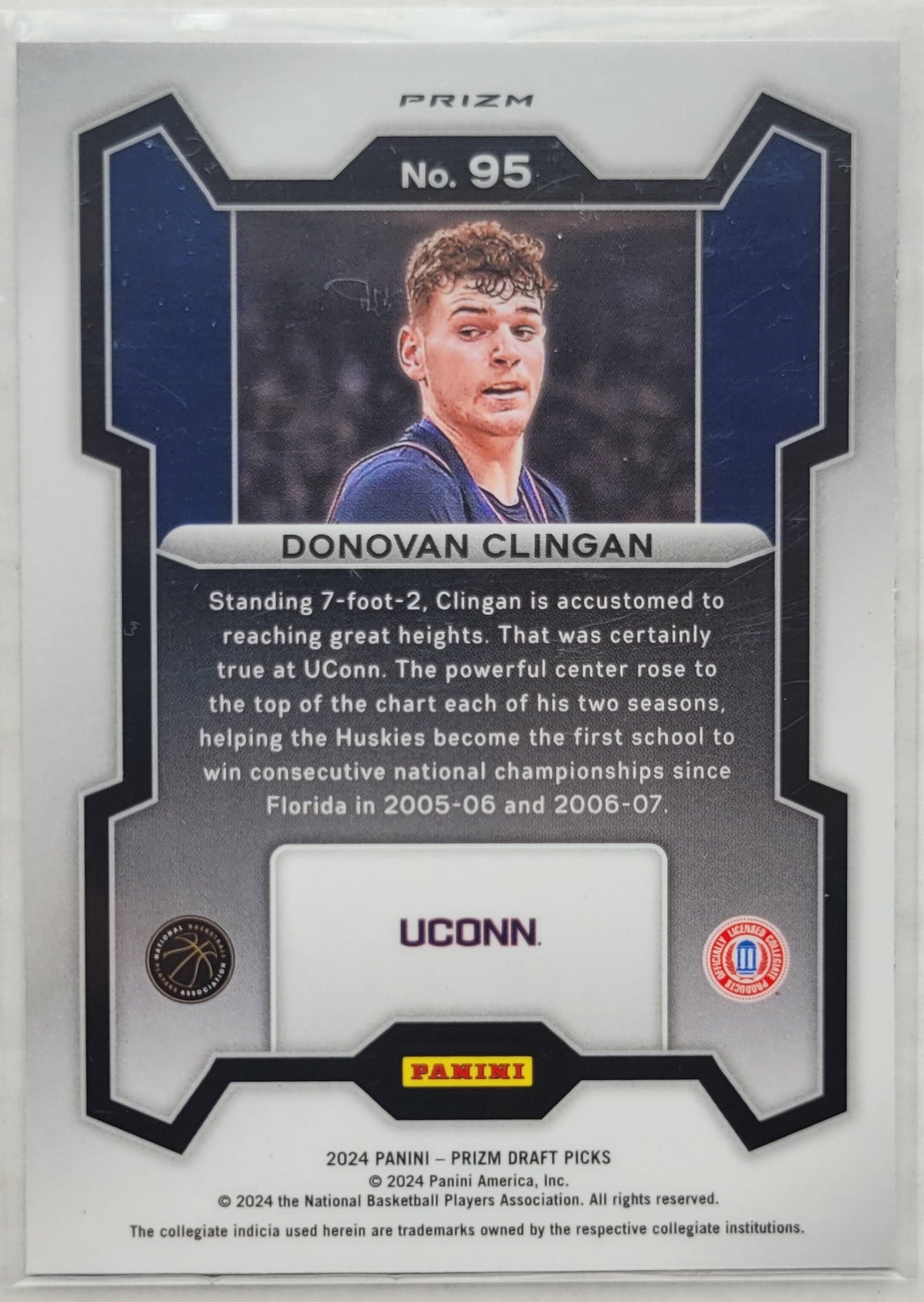 Donovan Clingan - 2024-25 Panini Prizm Draft Picks Prizms Silver #95 RC