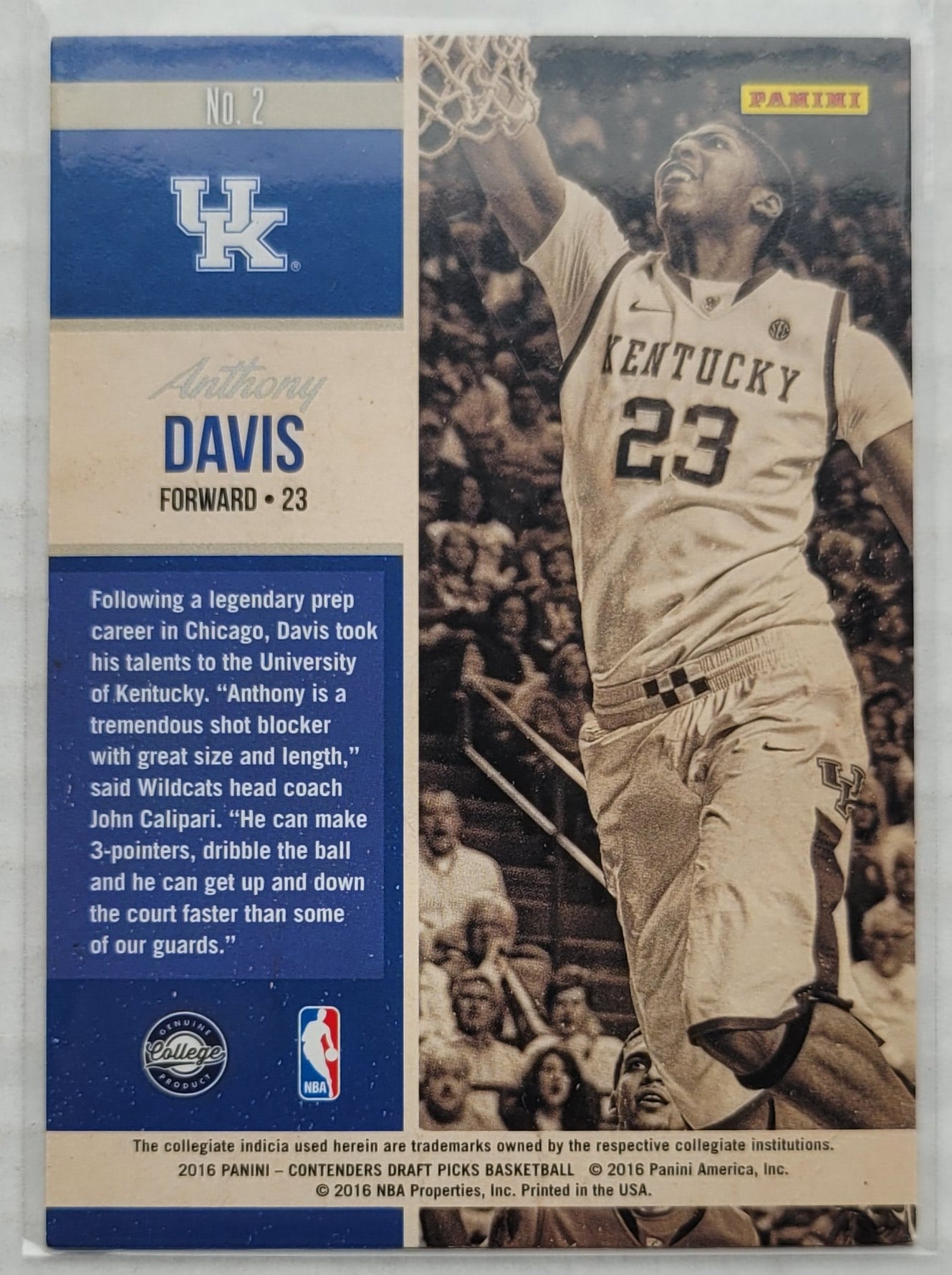 Anthony Davis - 2016-17 Panini Contenders Draft Picks Old School Colors #2