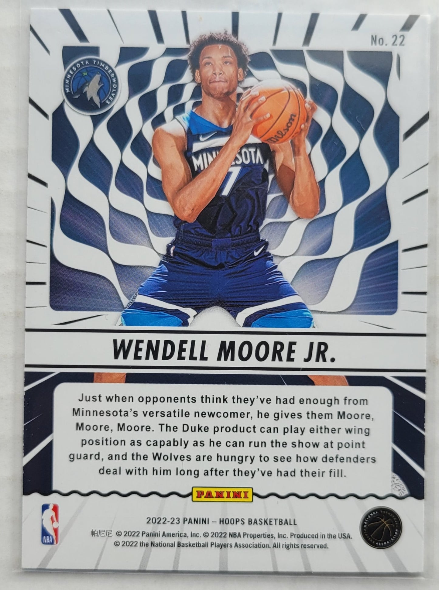 Wendell Moore Jr. - 2022-23 Hoops Class Action #22