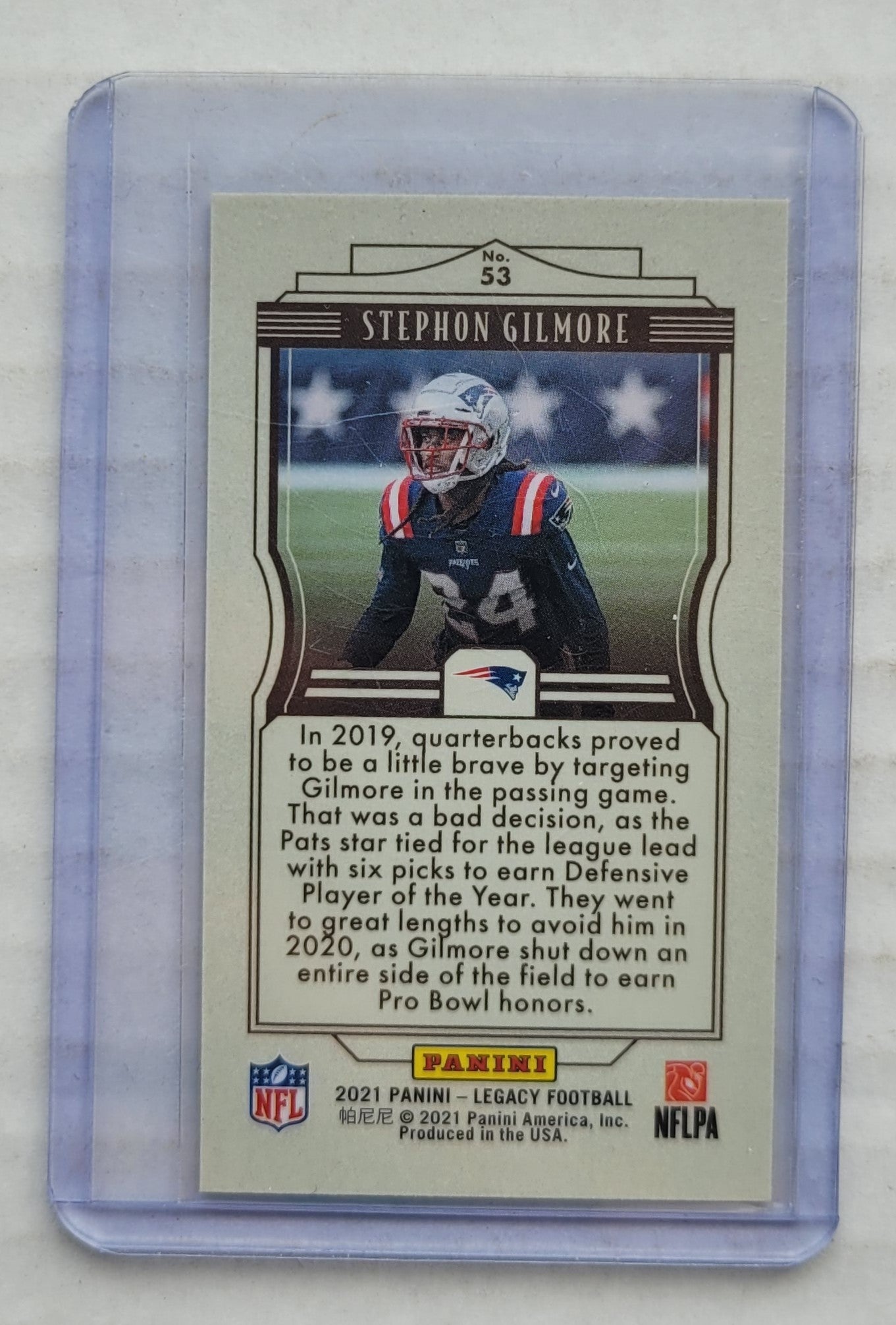 Stephon Gilmore - 2021 Panini Legacy Premium Edition Silver Mini #53