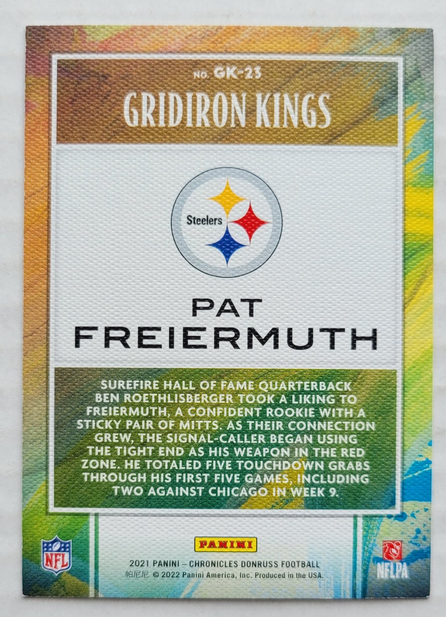 Pat Freiermuth - 2021 Panini Chronicles Gridiron Kings #23