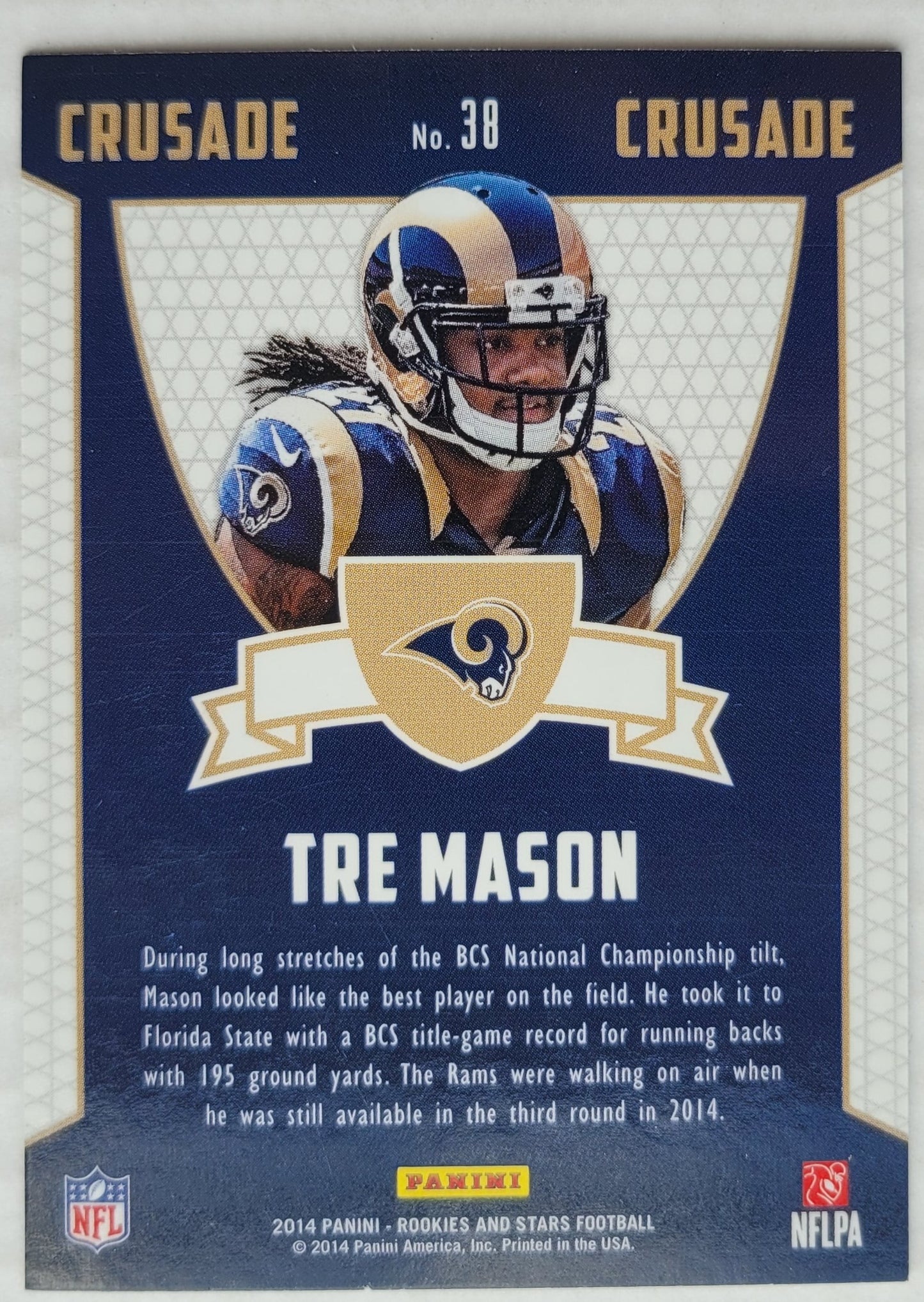 Tre Mason - 2014 Rookies and Stars Rookie Crusade Blue #38