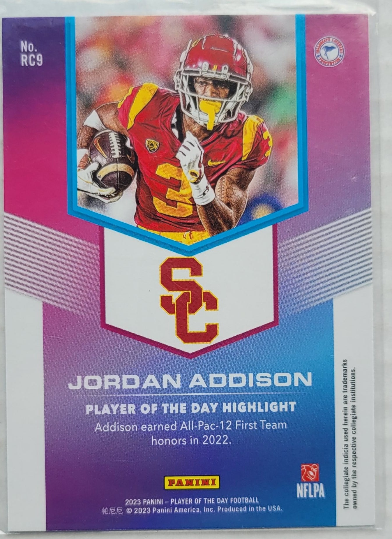 Jordan Addison - 2023 Panini Player of the Day Rookies #RC9 RC