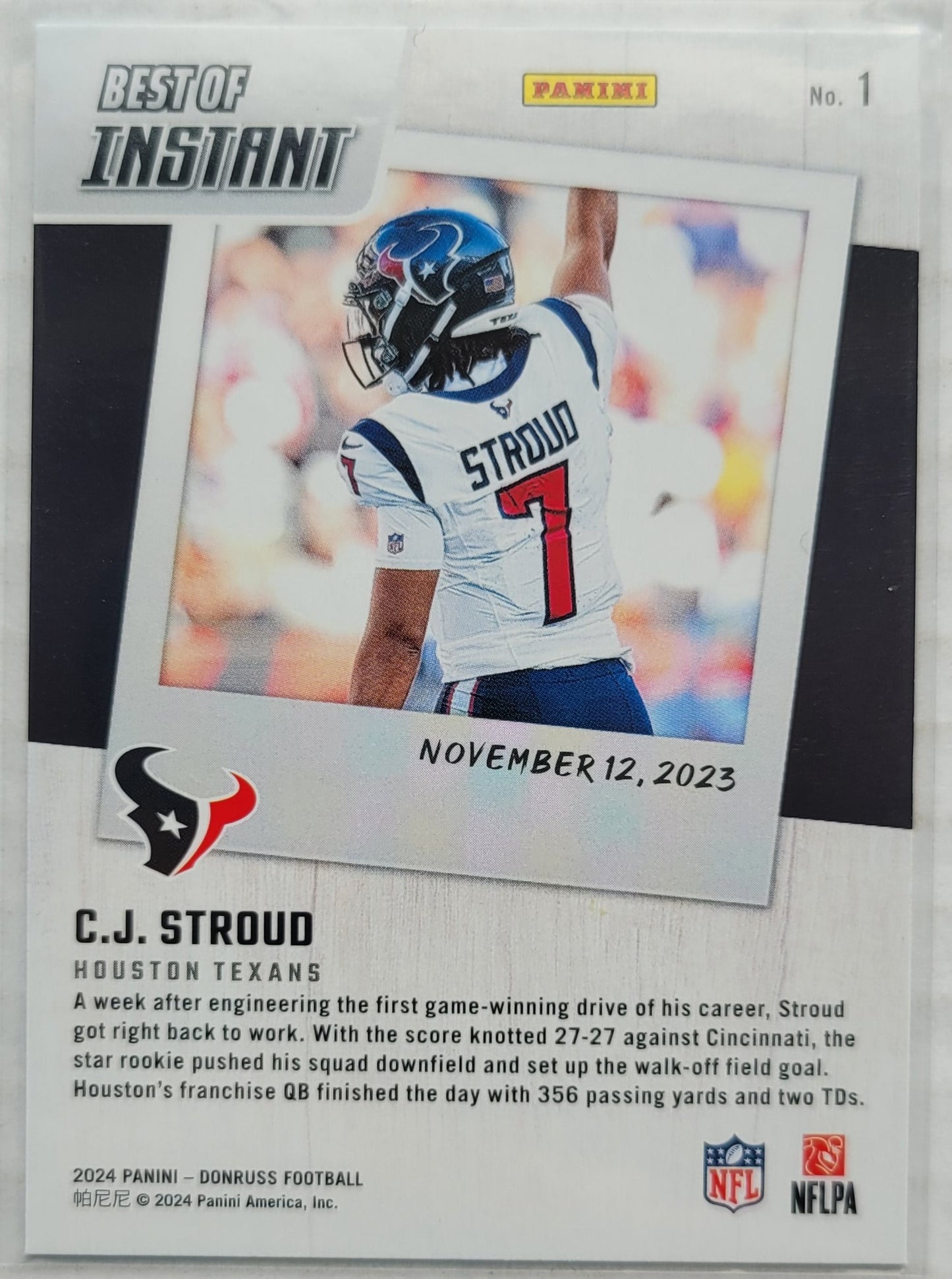 CJ Stroud - 2024 Donruss Best of Instant #1