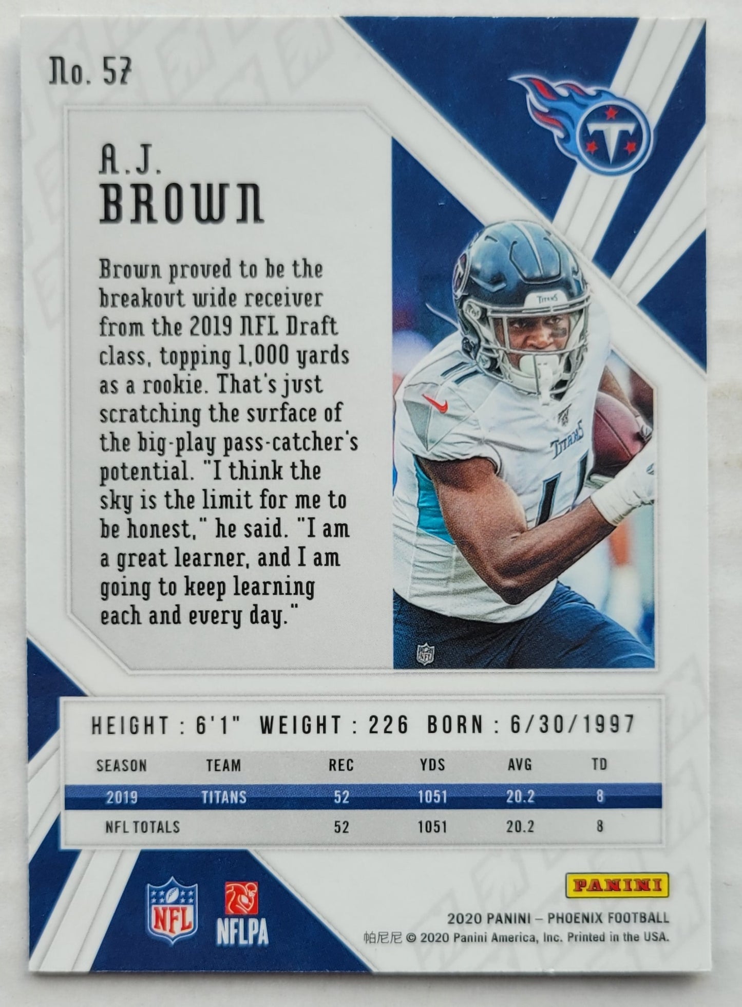 A.J. Brown - 2020 Panini Phoenix Fire Burst #57