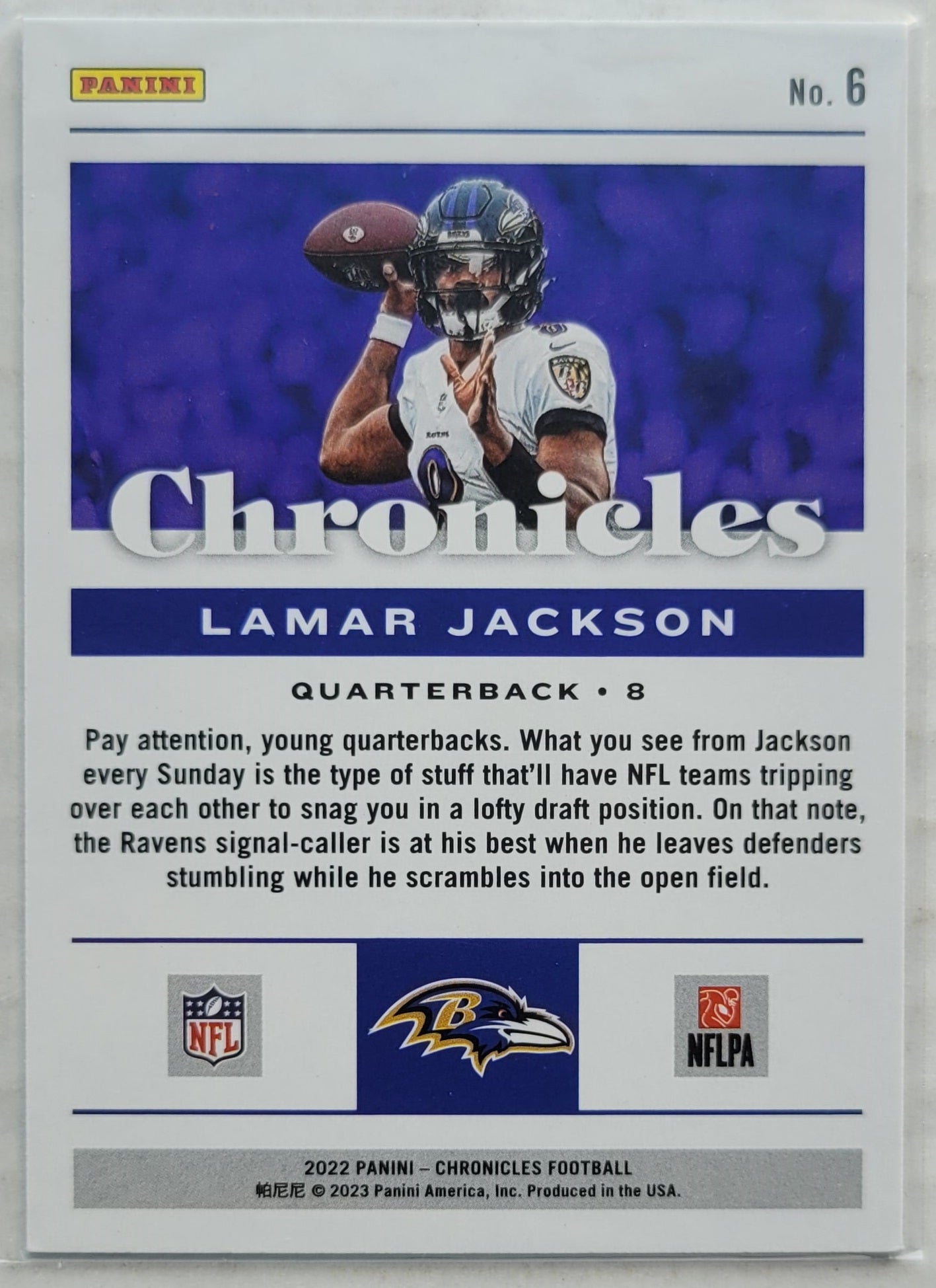 Lamar Jackson - 2022 Panini Chronicles Teal #6