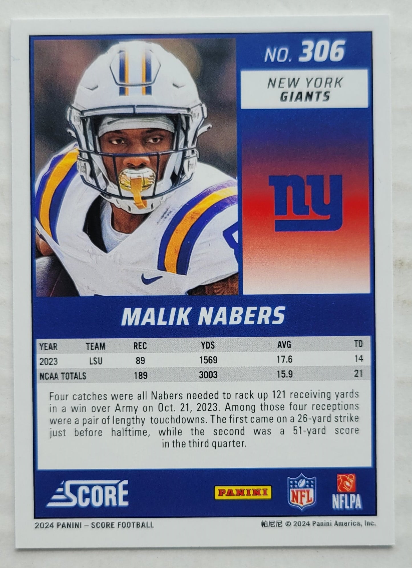 Malik Nabers - 2024 Score #306 RC