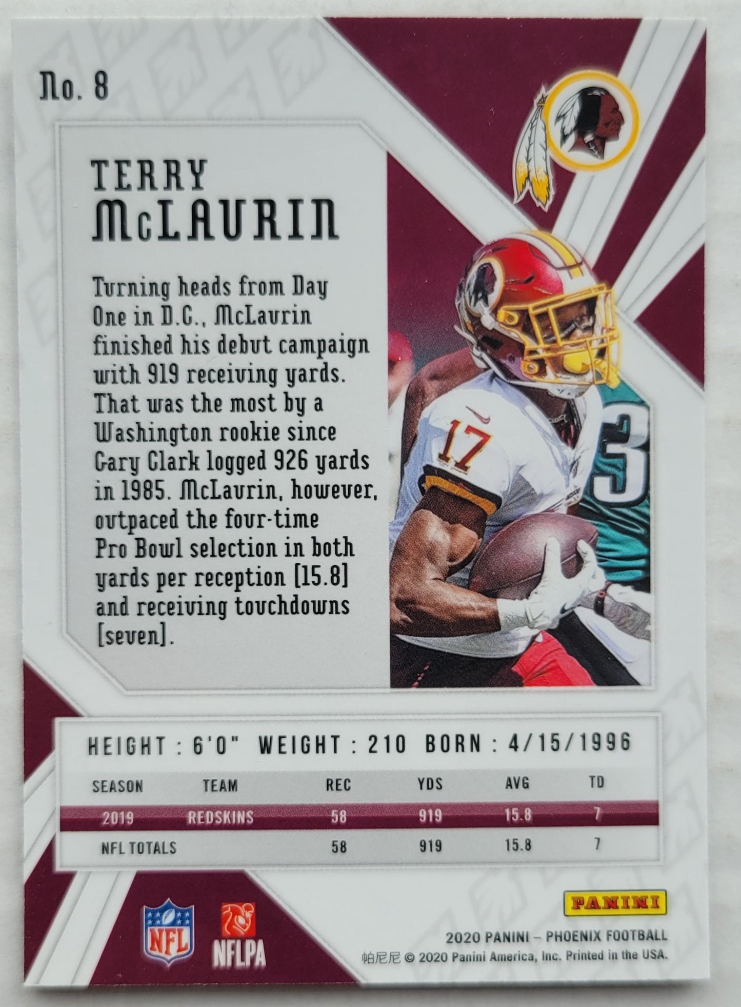 Terry McLaurin - 2020 Panini Phoenix Fire Burst #8