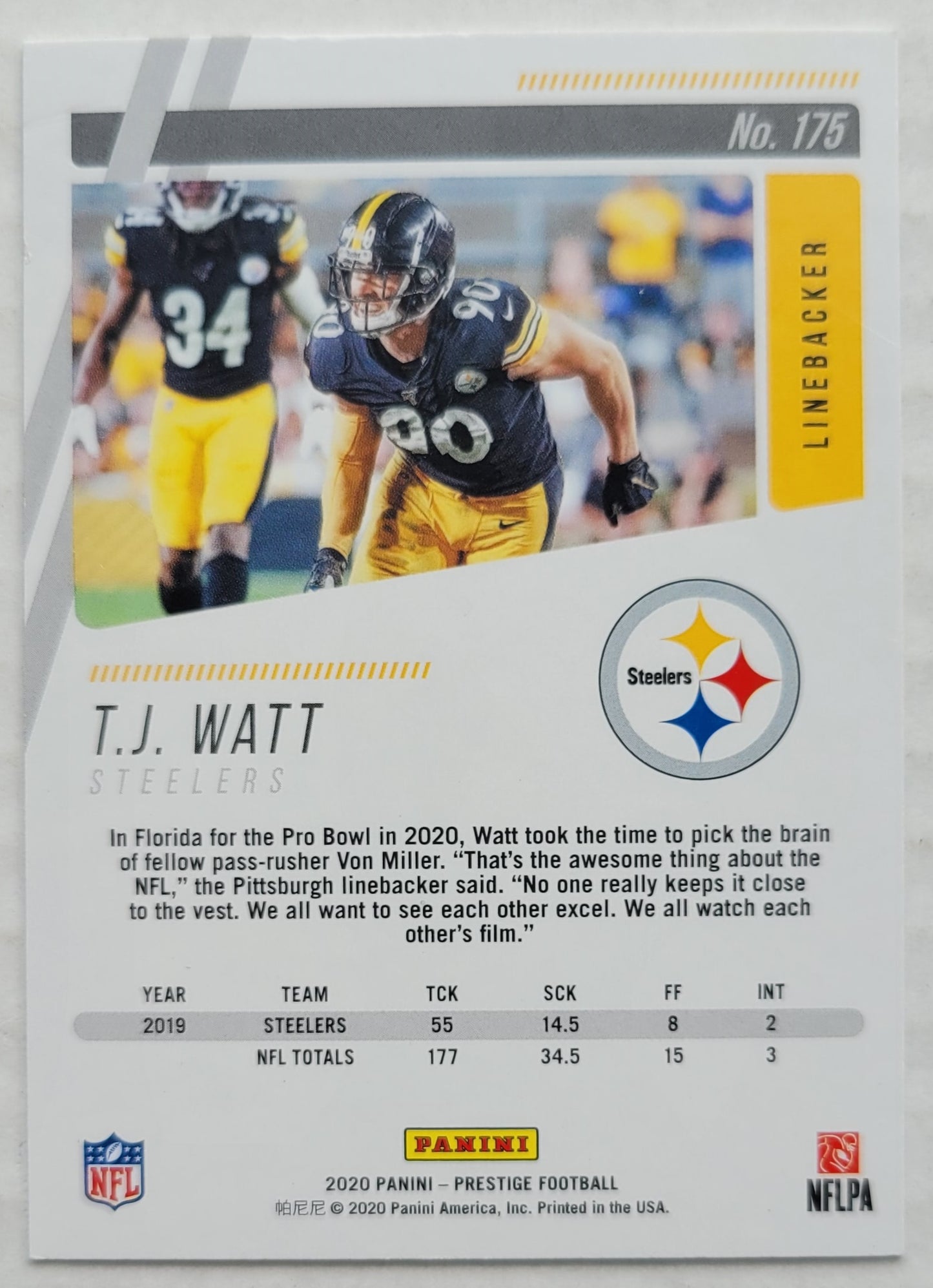 T.J. Watt - 2020 Prestige #175