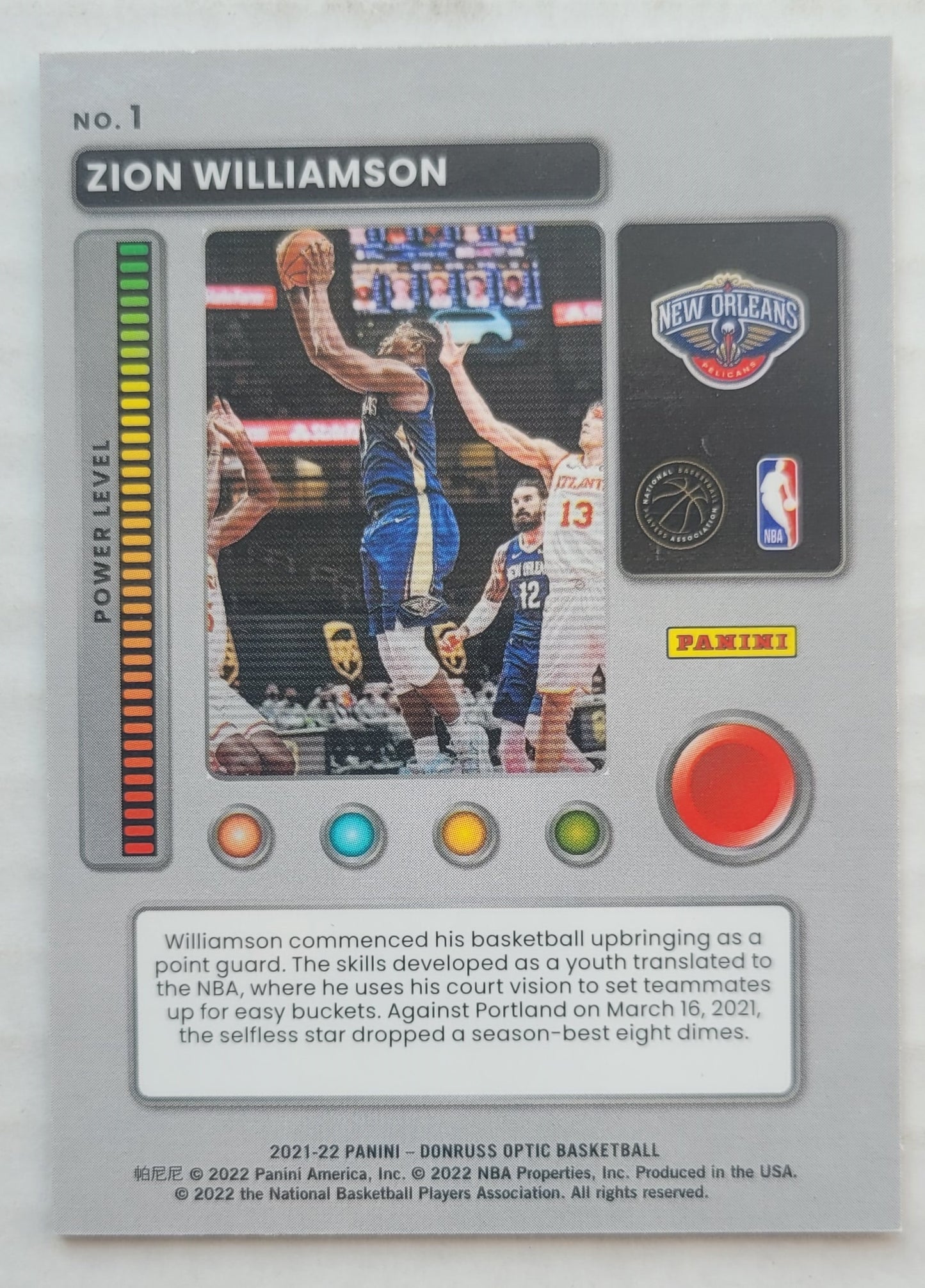 Zion Williamson - 2021-22 Donruss Optic T-Minus 3...2...1... #1