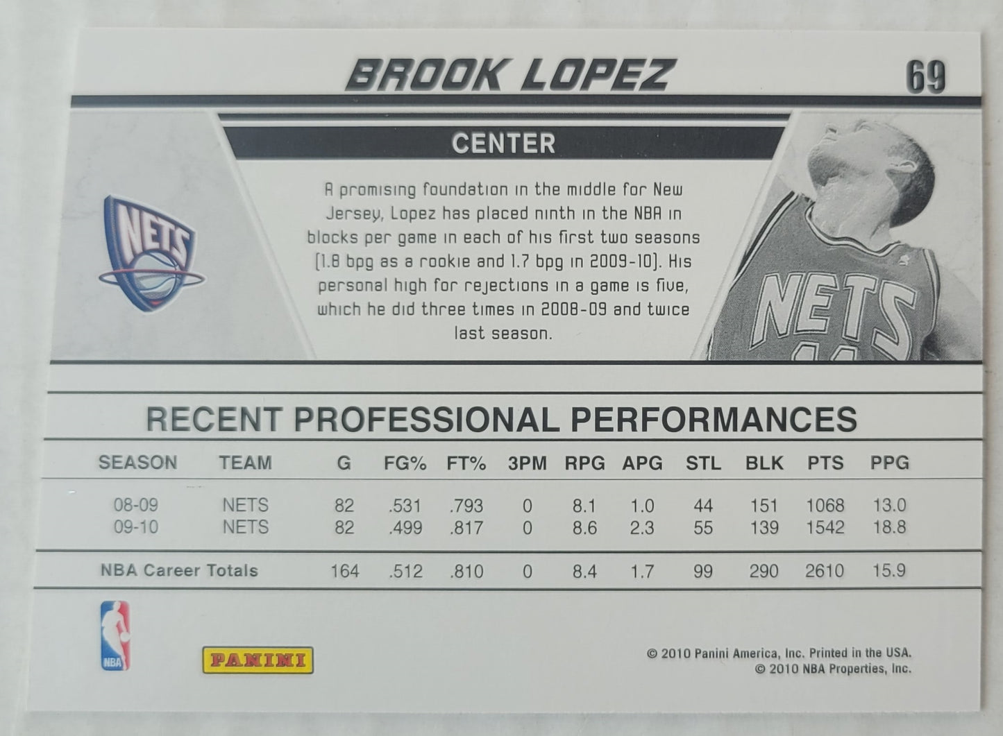 Brook Lopez - 2010-11 Donruss Production Line Die Cuts Emerald #69