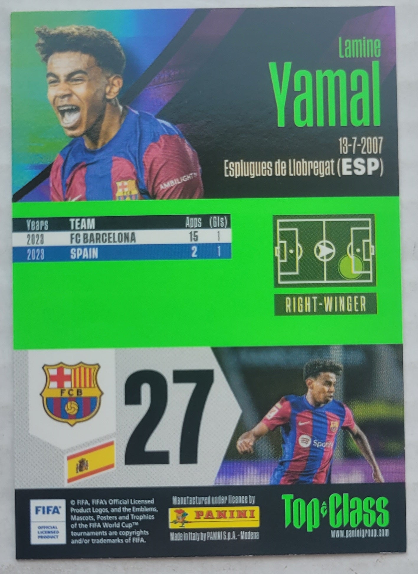 Lamine Yamal - 2023-24 Panini Top Class #253 New Sensation