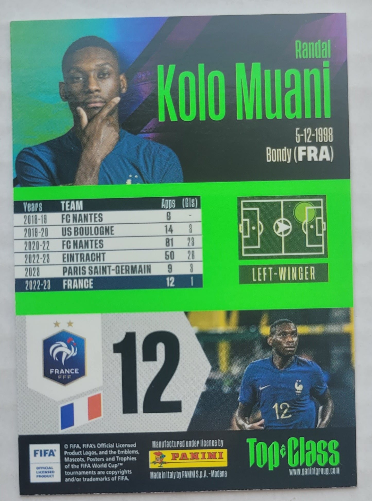 Randal Kolo-Muani - 2023-24 Panini Top Class #258 New Sensation