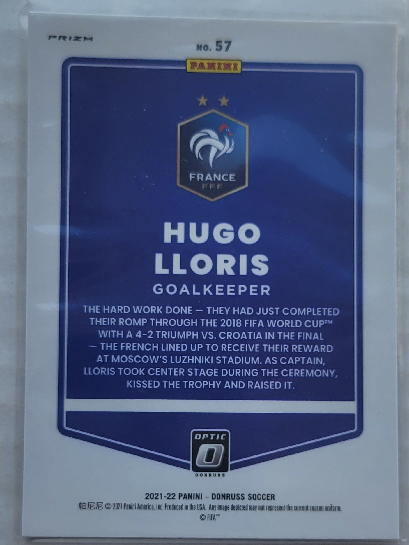 Hugo Lloris - 2021-22 Donruss Optic Holo #57