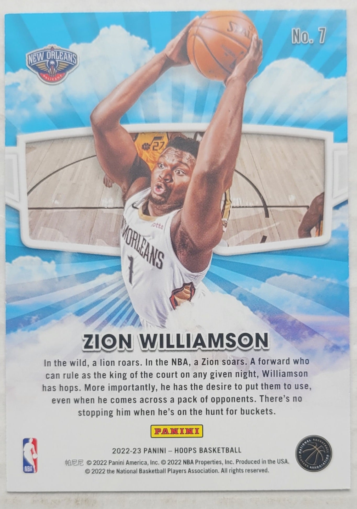 Zion Williamson - 2022-23 Hoops Skyview Winter #7