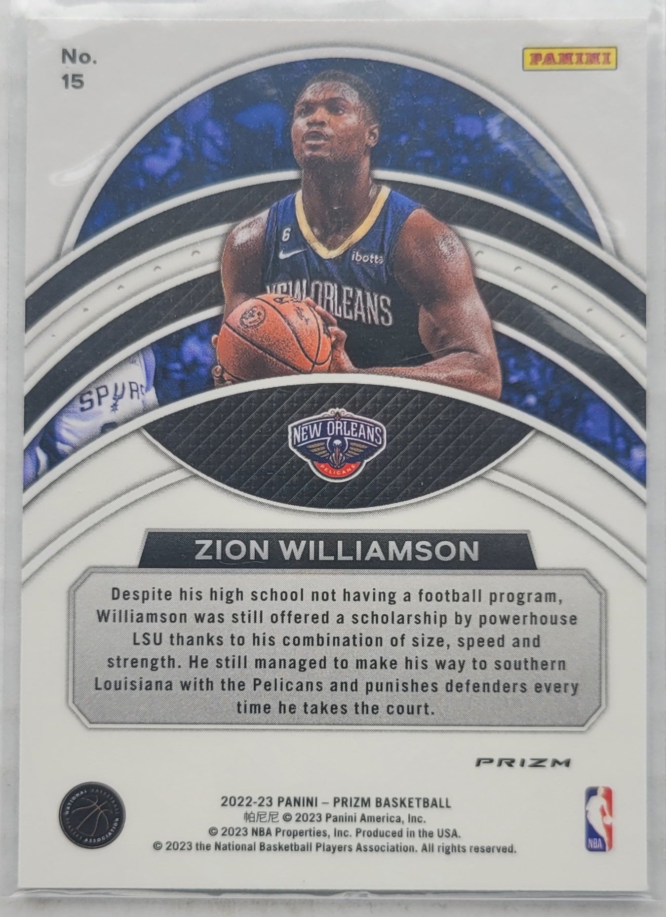 Zion Williamson - 2022-23 Panini Prizm Dominance Prizms Silver #15