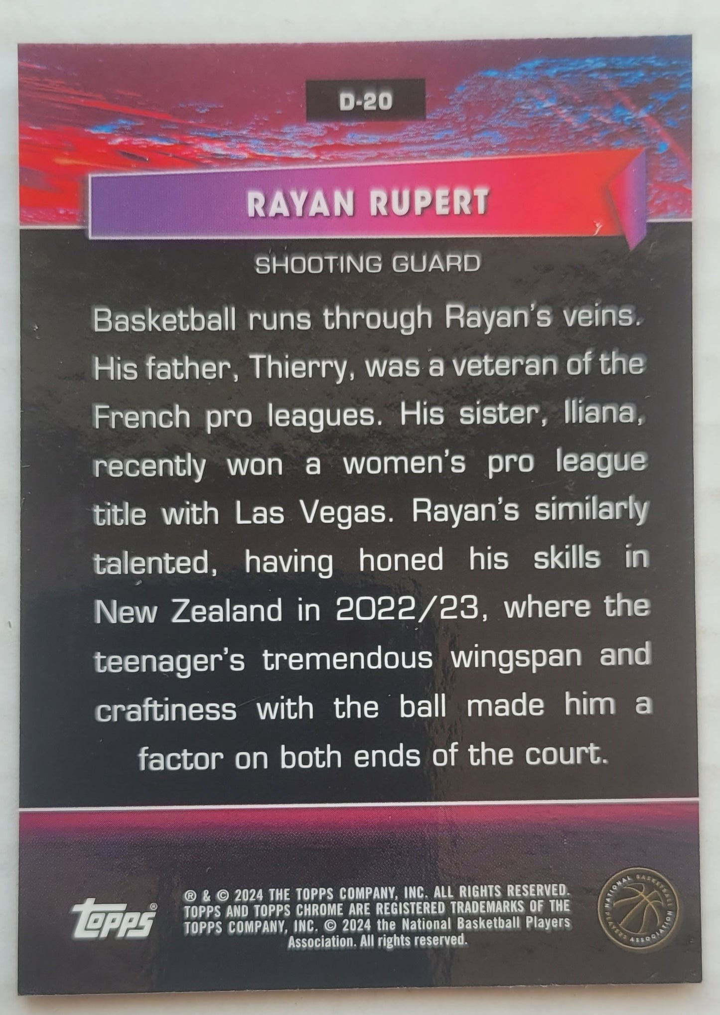 Rayan Rupert - 2023-24 Topps Chrome Destiny #D20