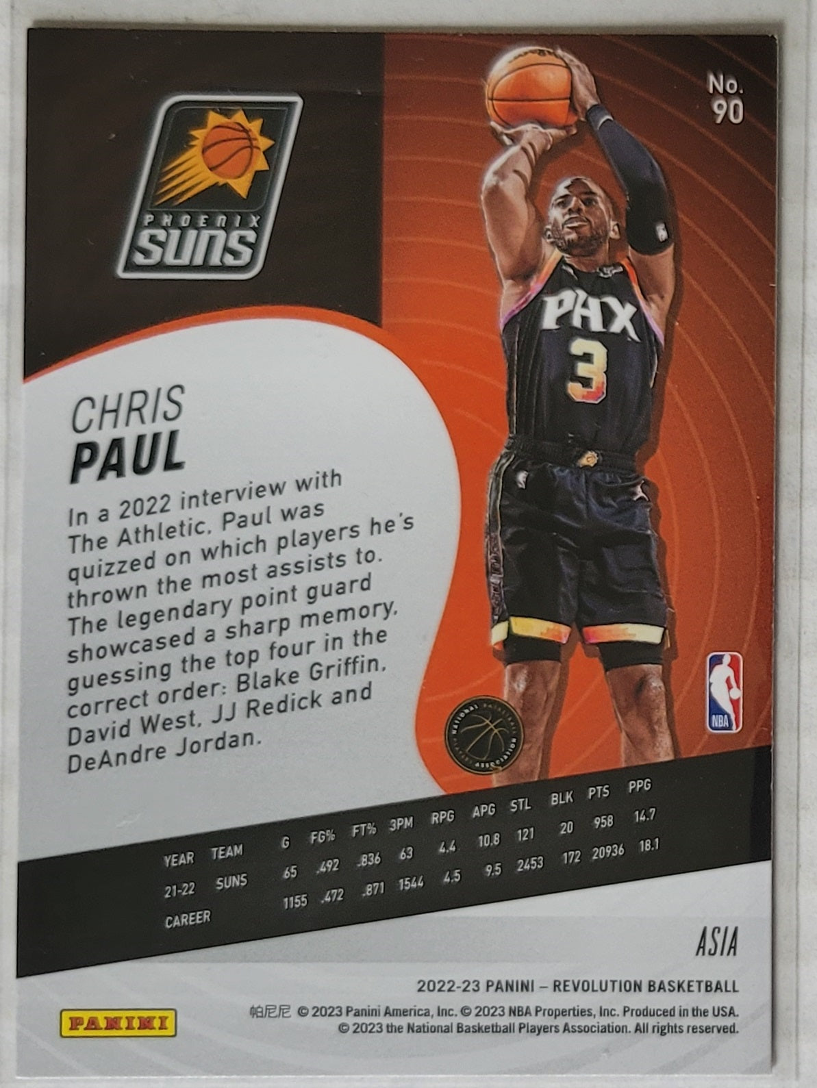 Chris Paul - 2022-23 Panini Revolution Asia Red #90