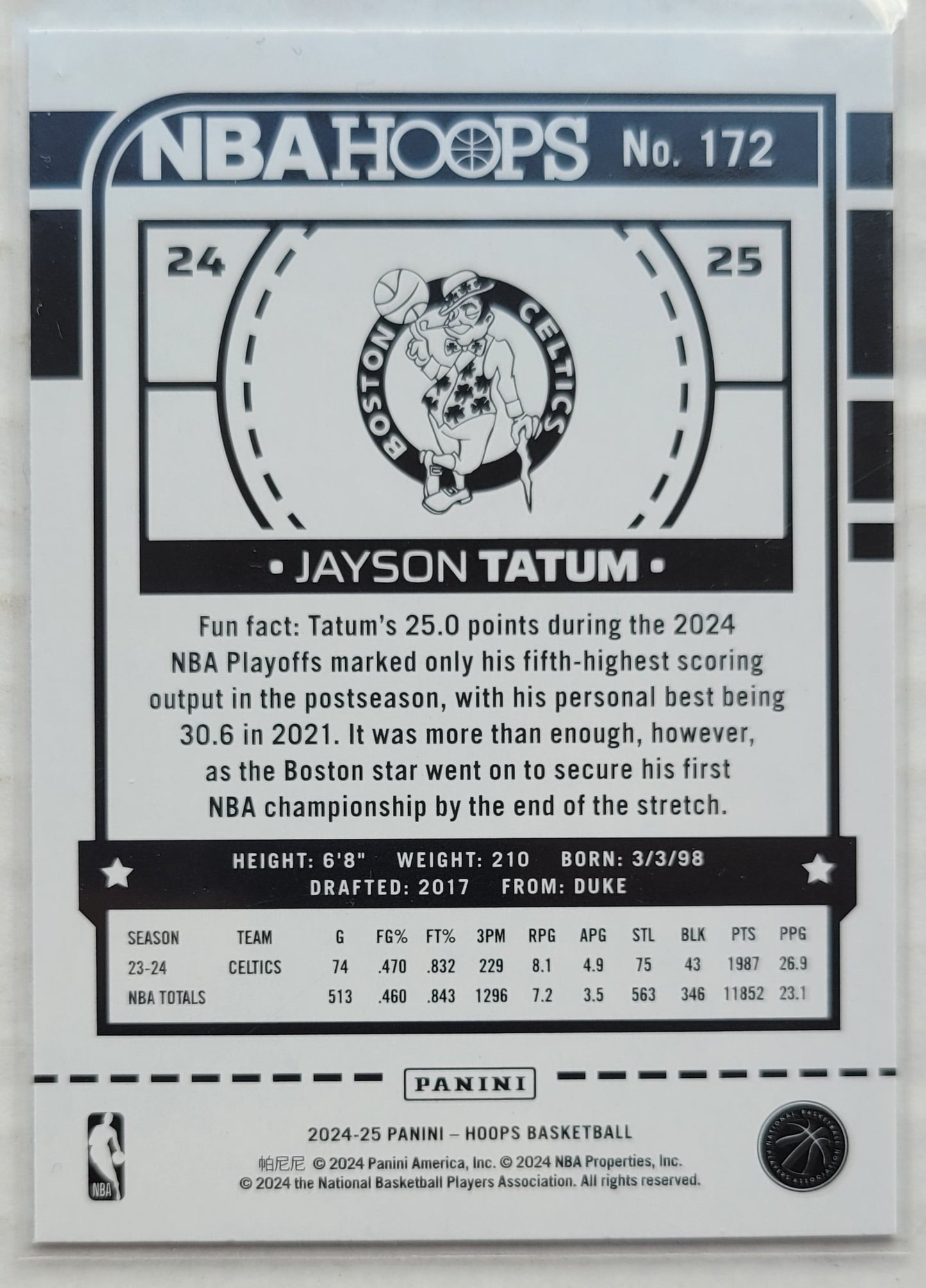 Jayson Tatum - 2024-25 Hoops Winter #172