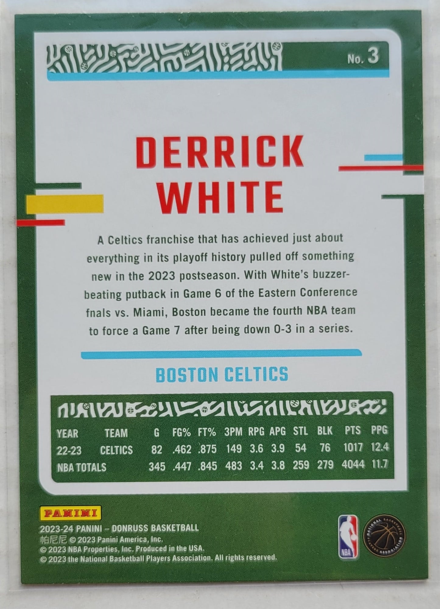Derrick White - 2023-24 Donruss Yellow Flood #3