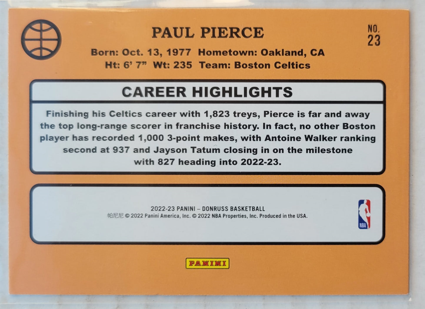 Paul Pierce - 2022-23 Donruss Retro Series #23