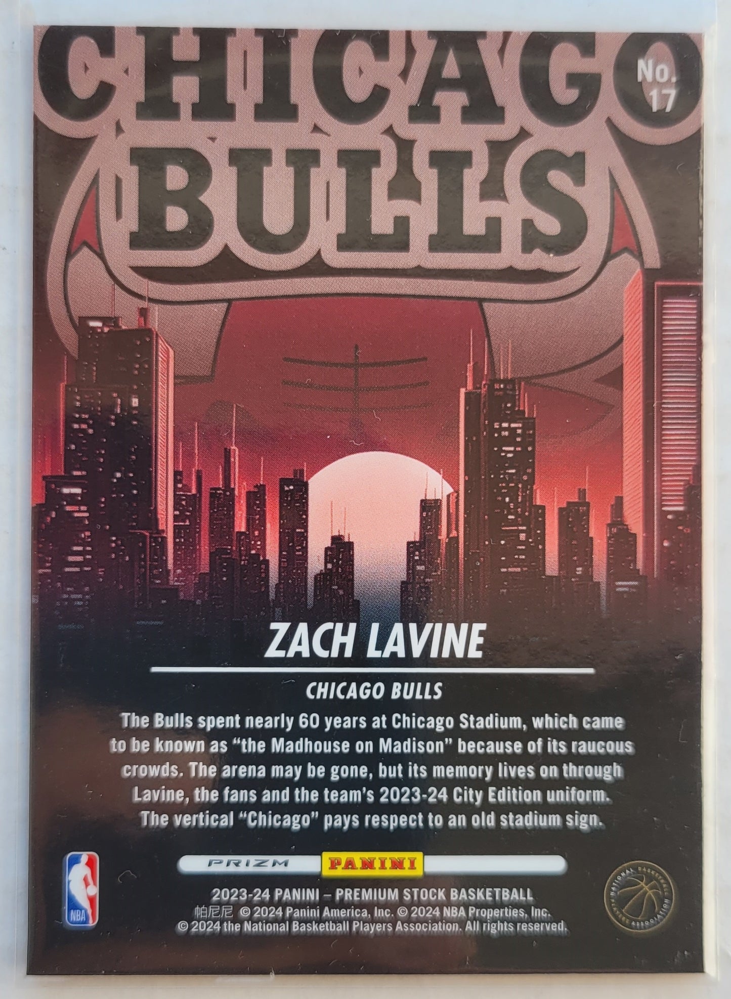 Zach LaVine - 2023-24 Hoops Premium Stock City Edition Silver Prizm #17