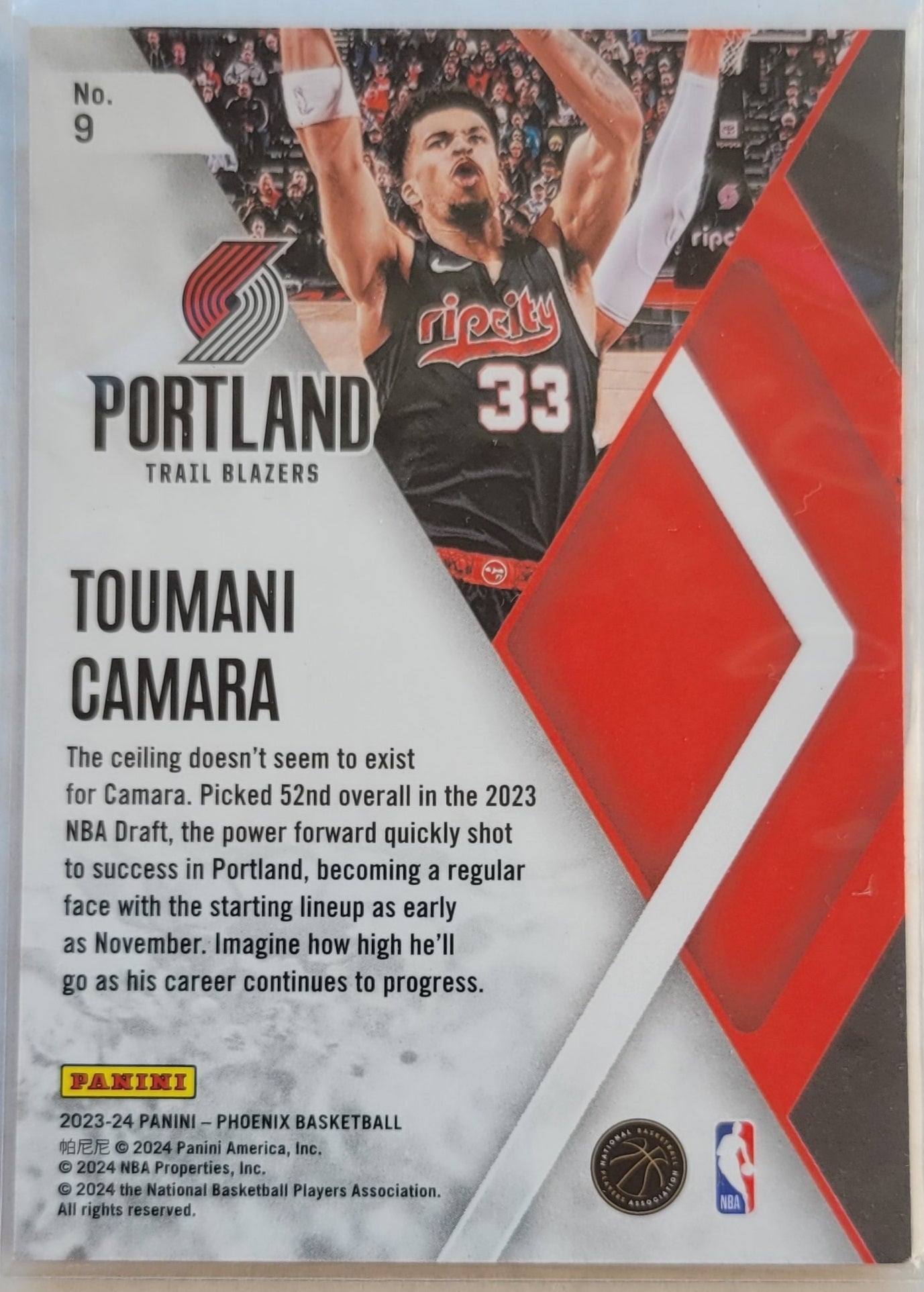 Toumani Camara - 2023-24 Panini Phoenix Instant Phenom #9