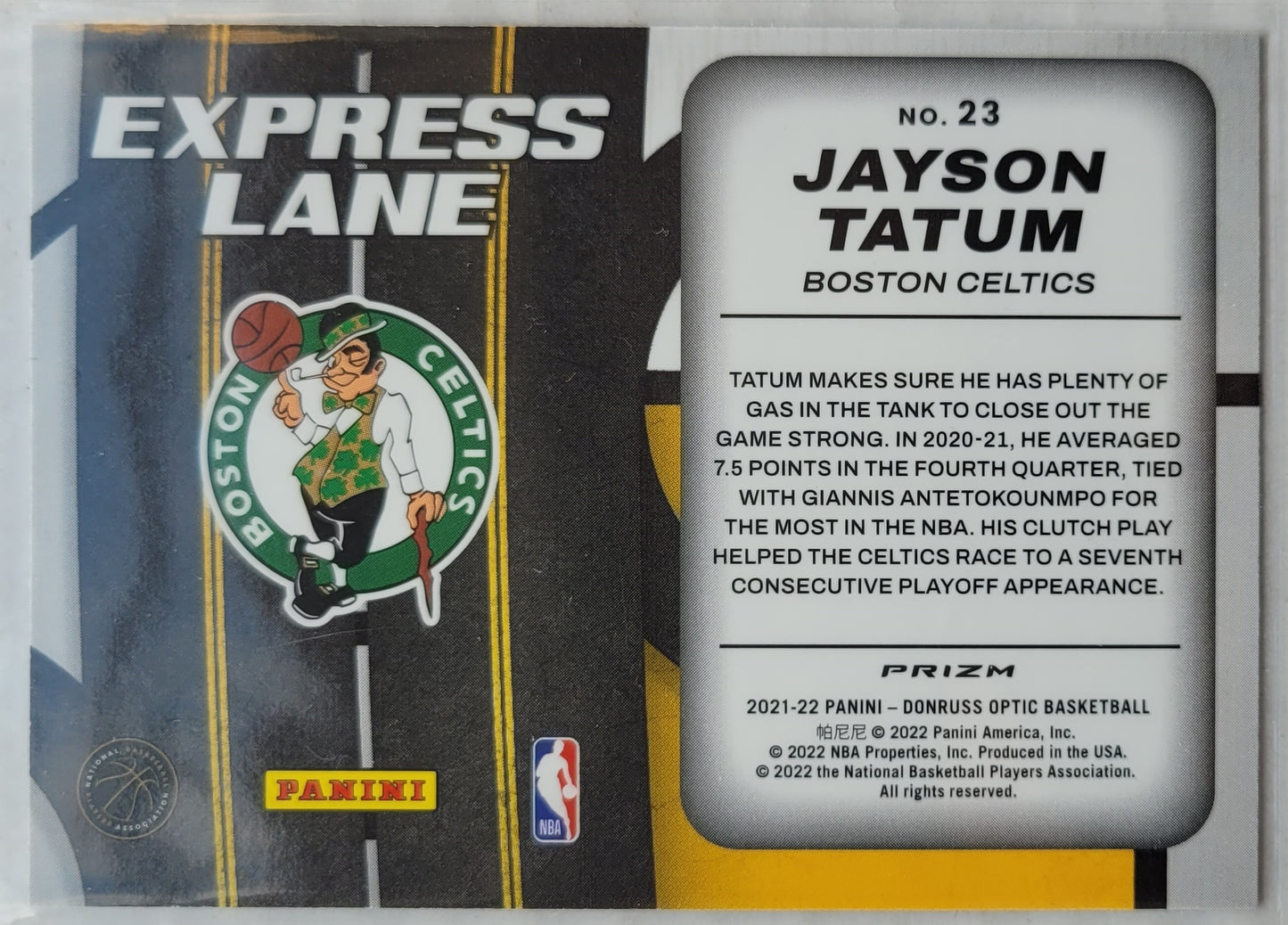 Jayson Tatum - 2021-22 Donruss Optic Express Lane Purple #23