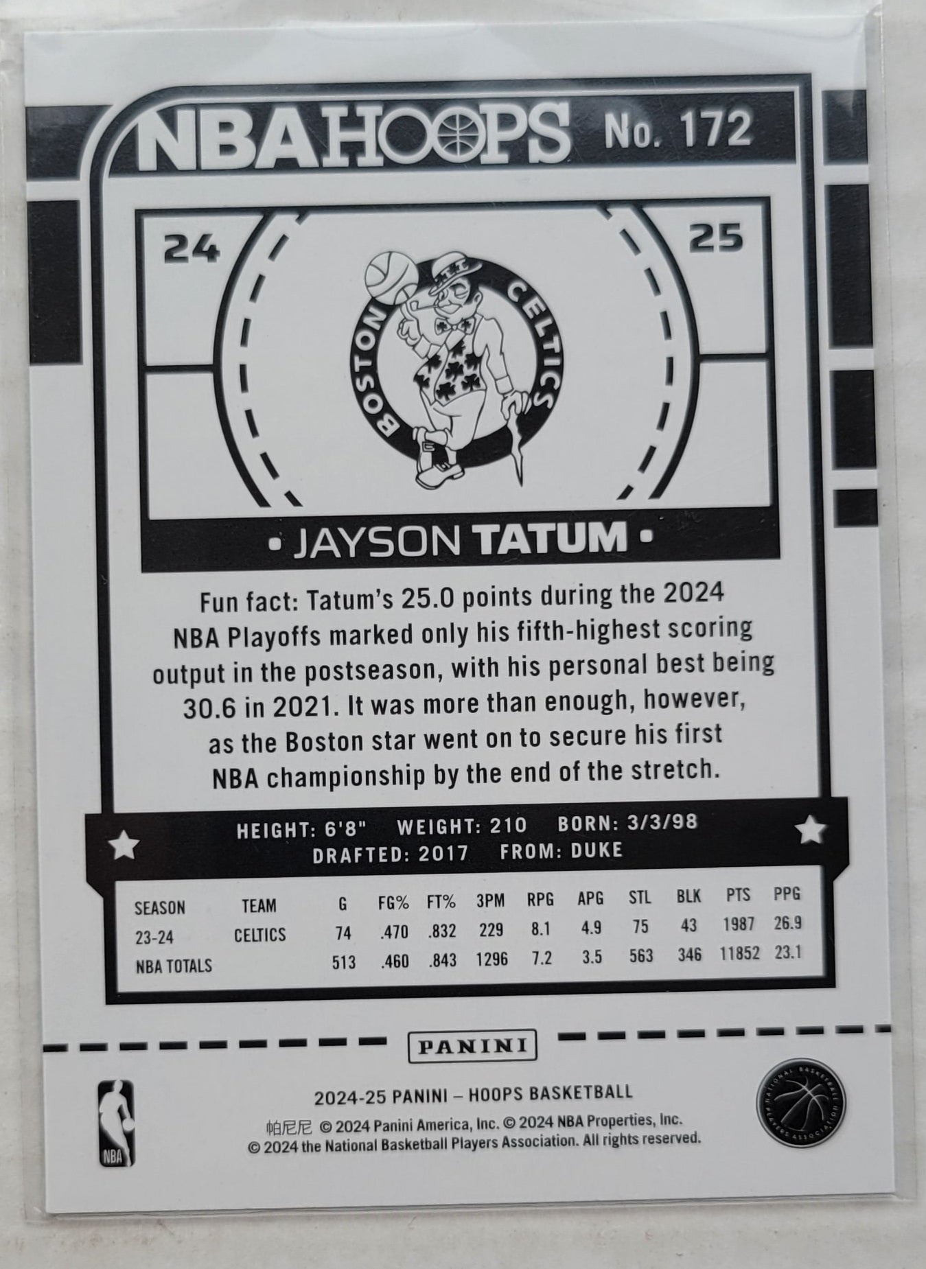 Jayson Tatum - 2024-25 Hoops Teal Explosion #172