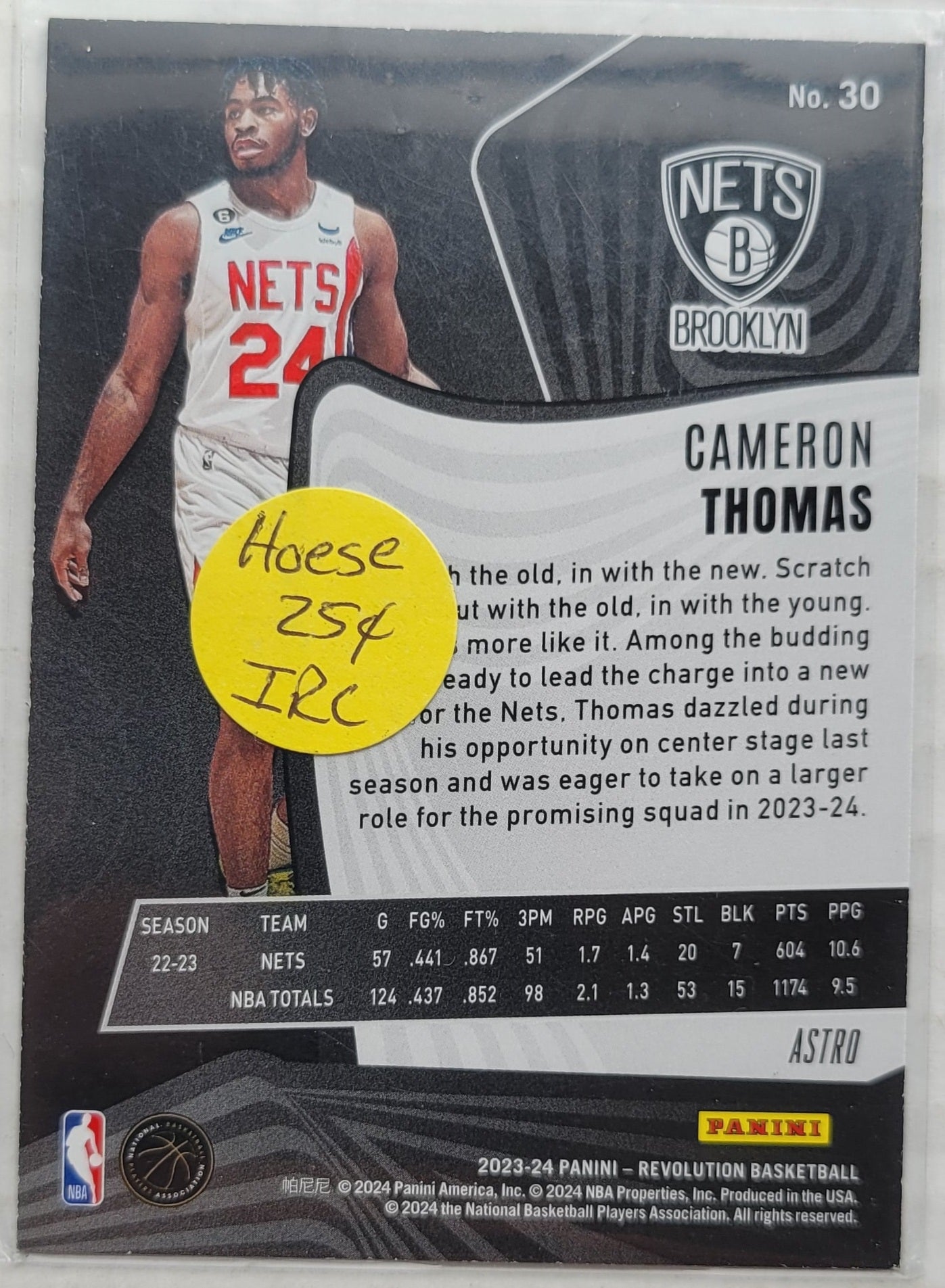 Cameron Thomas - 2023-24 Panini Revolution Astro #30