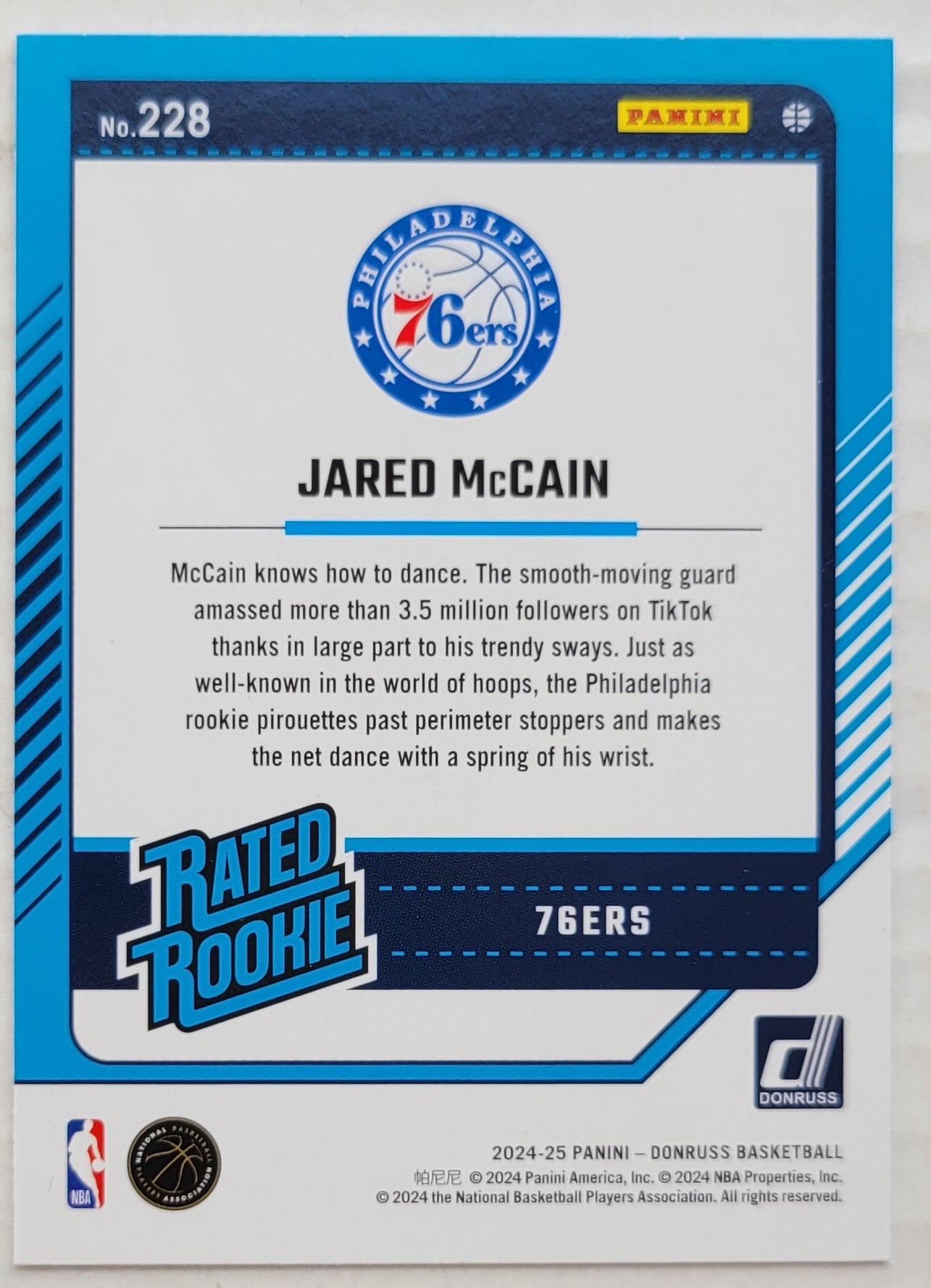 Jared McCain - 2024-25 Donruss #228 RR RC