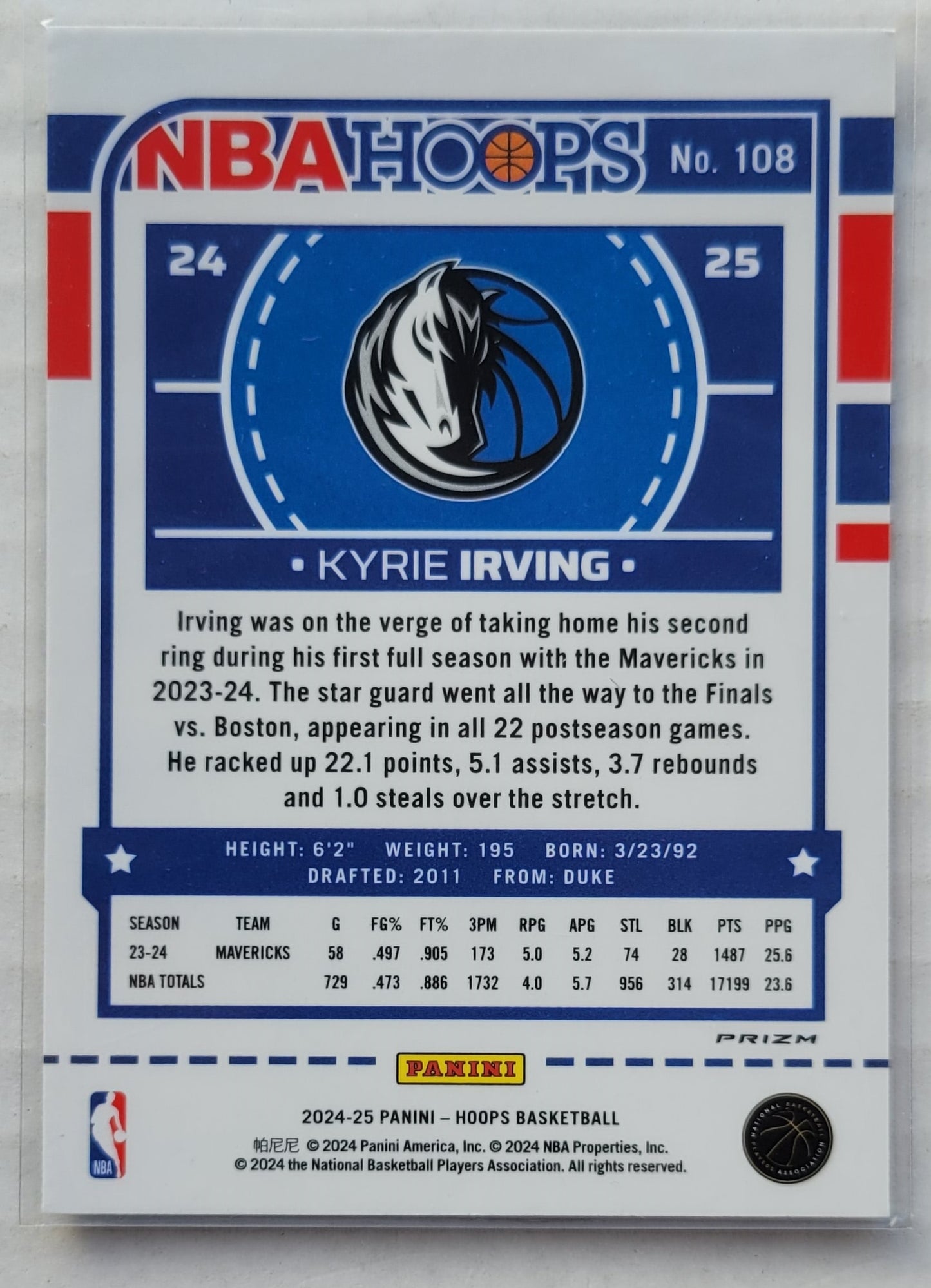 Kyrie Irving - 2024-25 Hoops Premium Prizms Winter #108