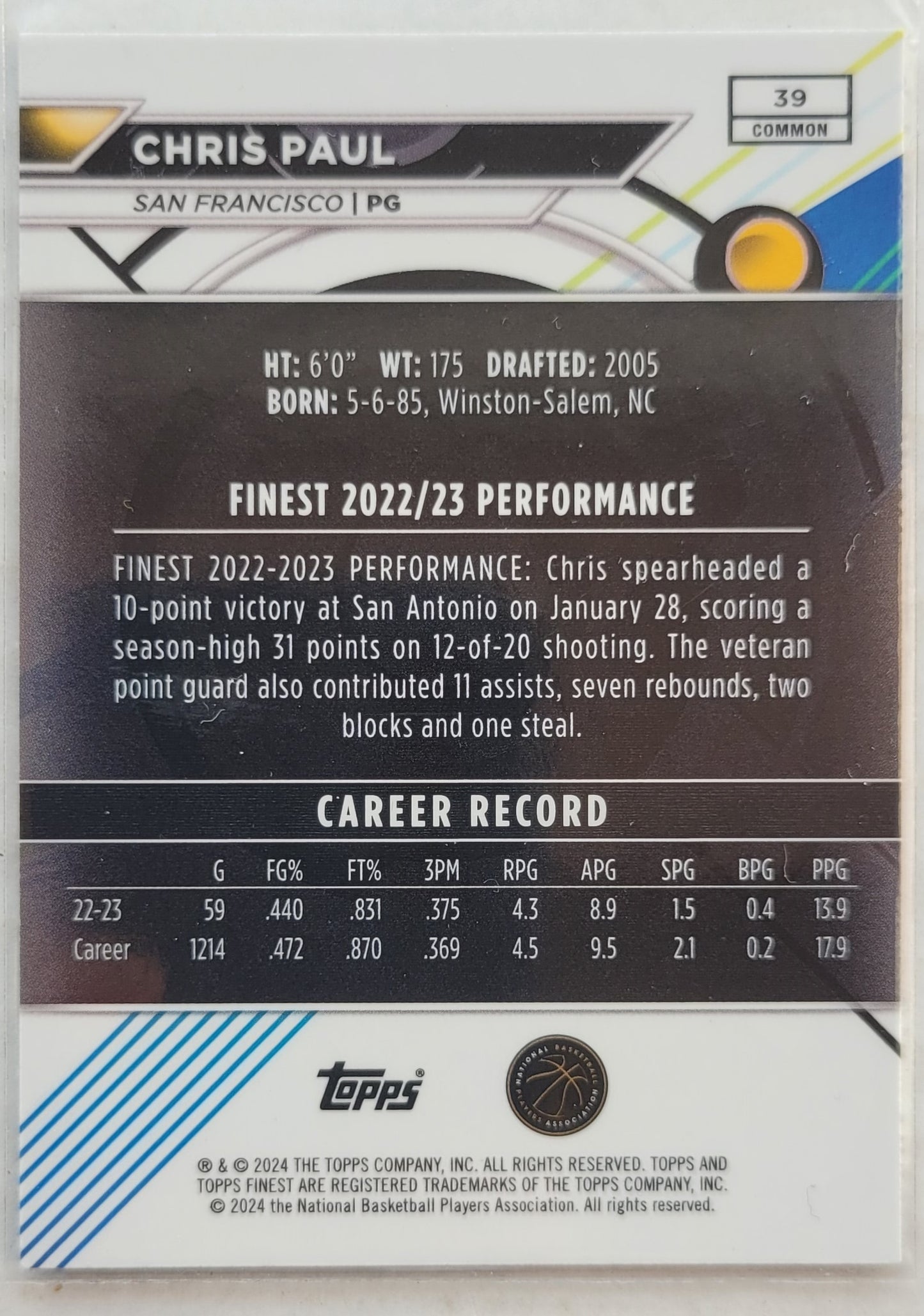 Chris Paul - 2023-24 Finest Checkerboard Refractors #39 C