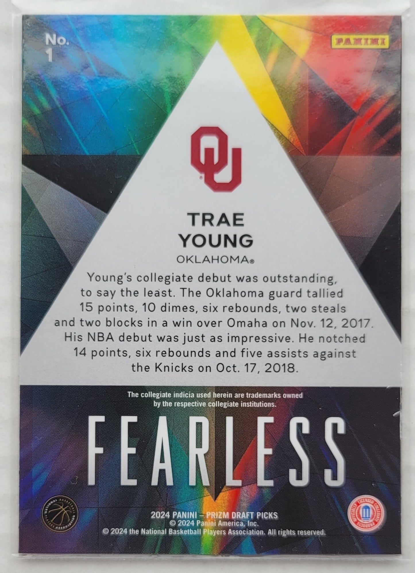 Trae Young - 2024-25 Panini Prizm Draft Picks Fearless #1
