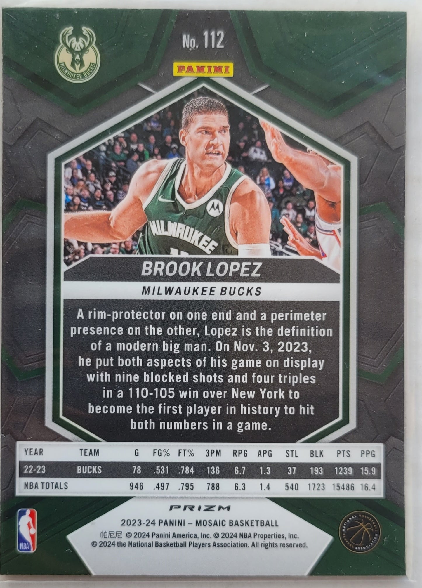 Brook Lopez - 2023-24 Panini Mosaic Mosaic Reactive Yellow #112