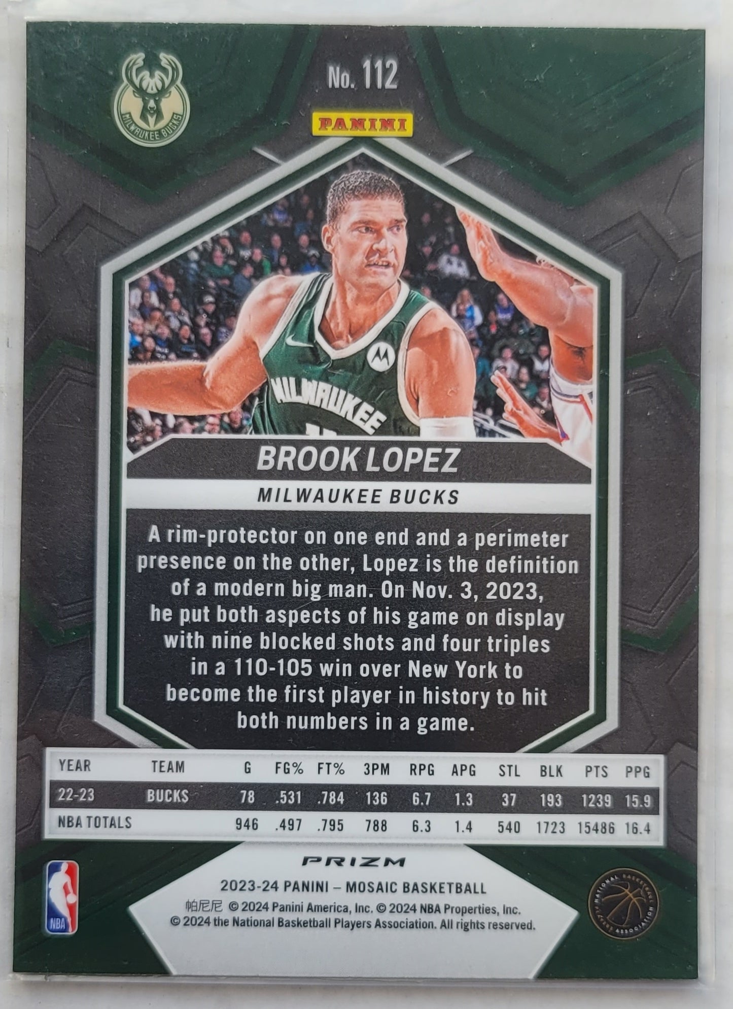 Brook Lopez - 2023-24 Panini Mosaic Mosaic Reactive Blue #112