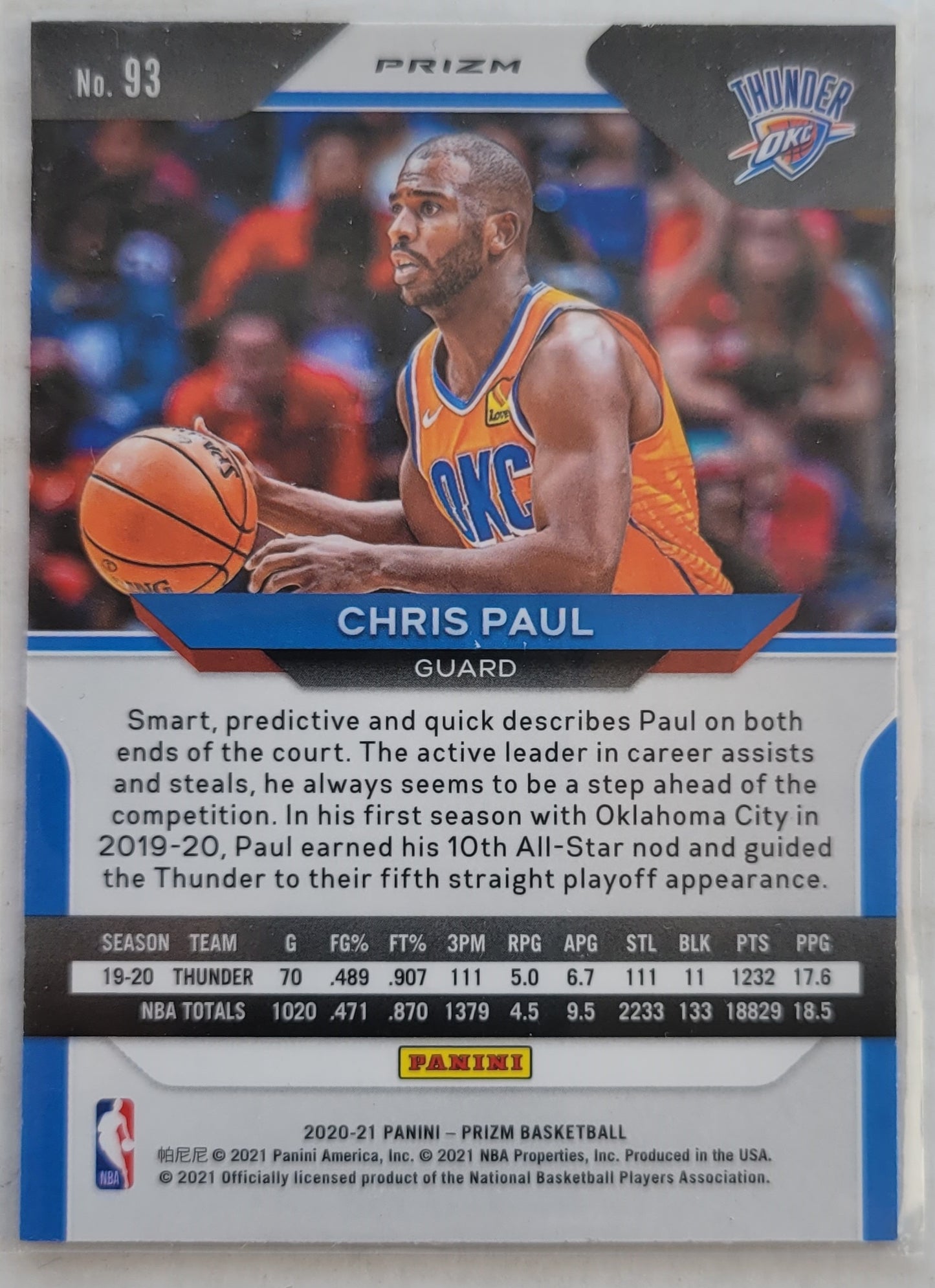 Chris Paul - 2020-21 Panini Prizm Prizms Hyper #93