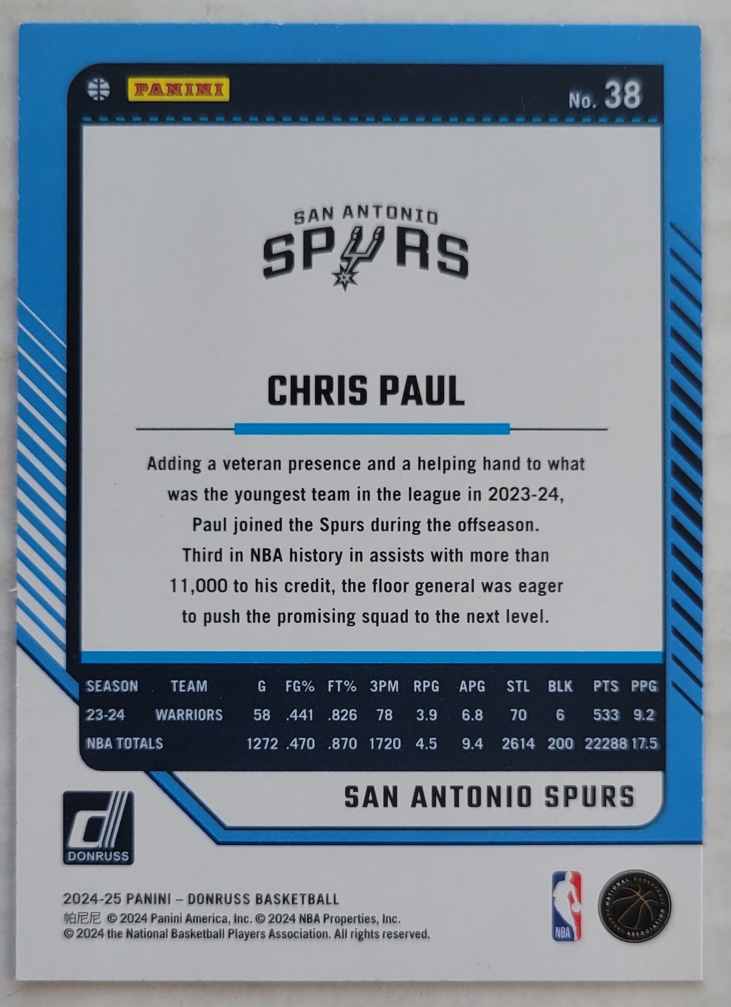 Chris Paul - 2024-25 Donruss Holo Green Laser #38