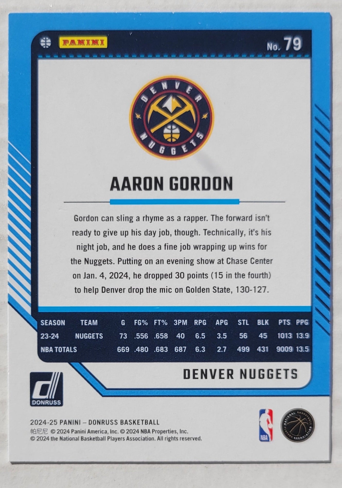 Aaron Gordon - 2024-25 Donruss Holo Green Laser #79